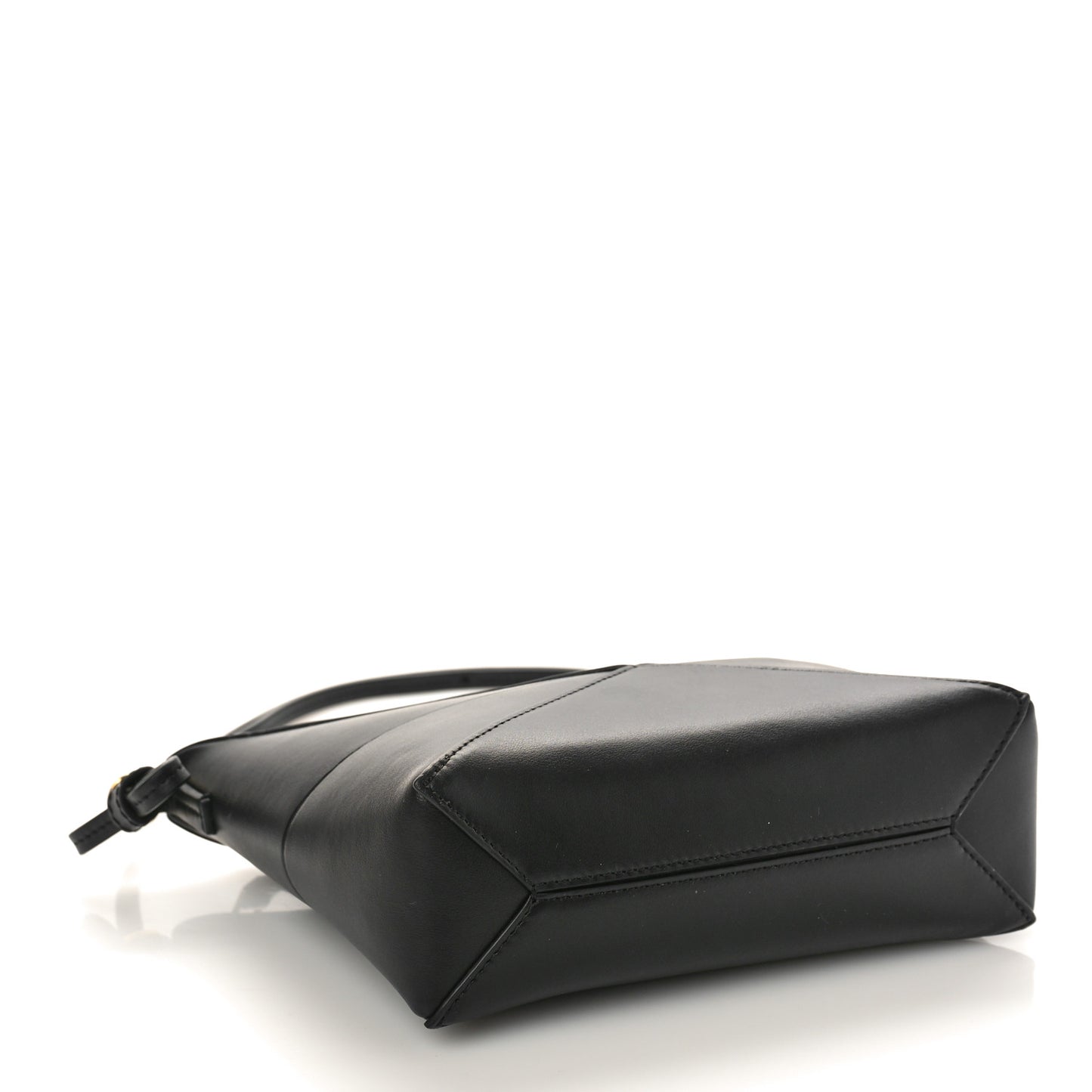 Shiny Calfskin Puzzle Fold Pouch Black