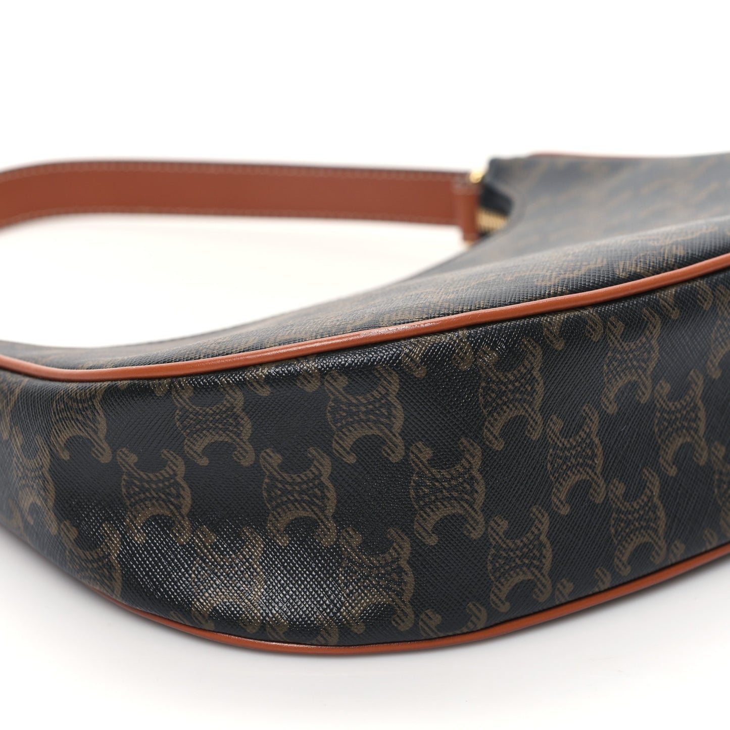 Triomphe Canvas Calfskin Ava Shoulder Bag Tan