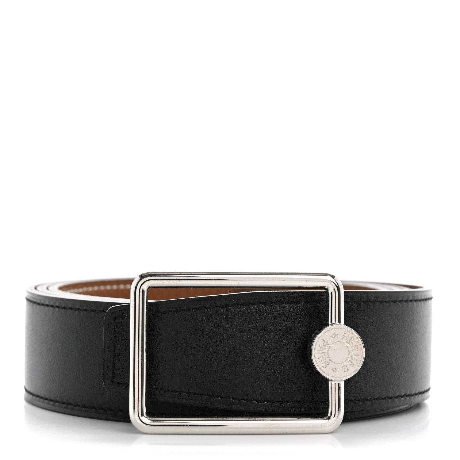 Hermes Togo Box 38mm Oscar Reversible 105 42 Belt Black Gold 1 of 8