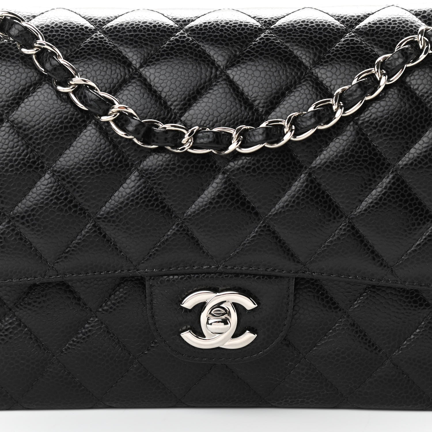 Chanel Caviar Quilted Medium Double Flap Black 8 of 11