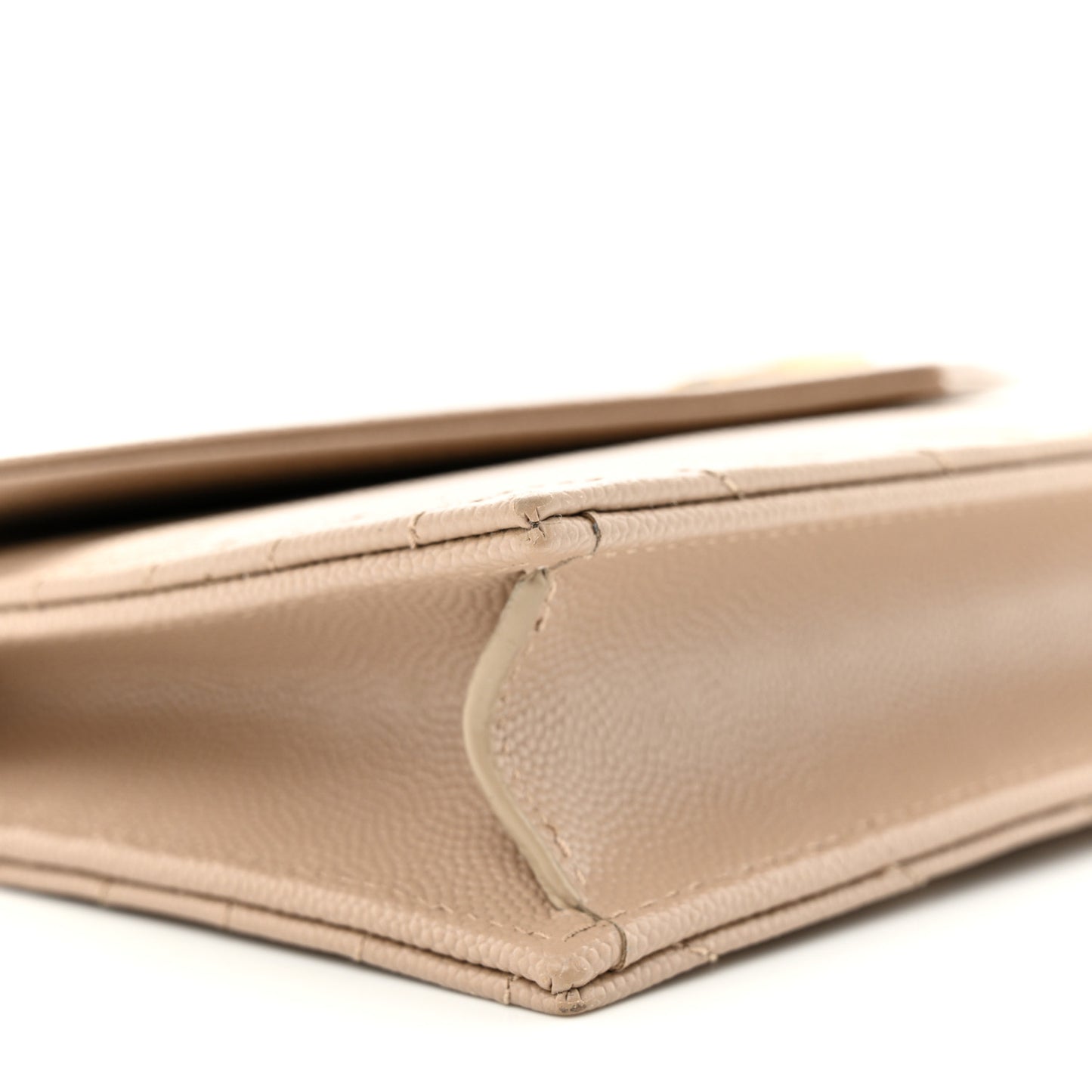 Grain De Poudre Matelasse Chevron Monogram Envelope Chain Wallet Nude Powder