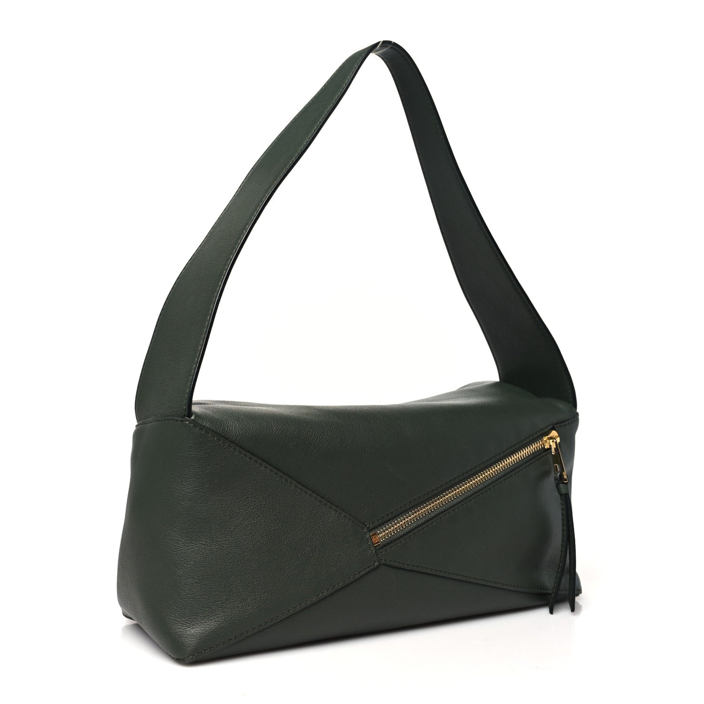 Calfskin Puzzle Hobo Army Green