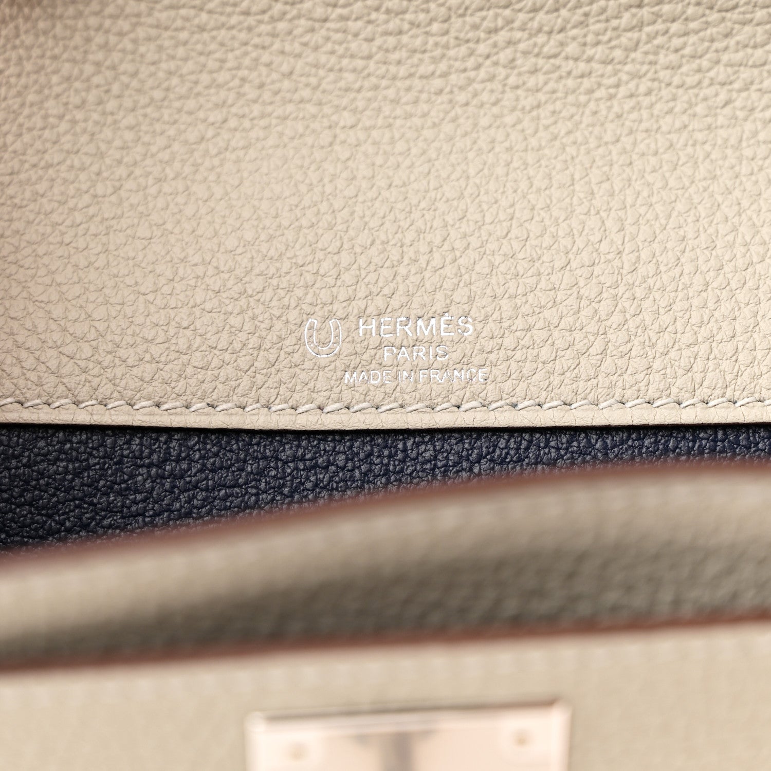 Hermes Togo Horseshoe Kelly Depeches 25 Beton Bleu Saphir 7 of 9