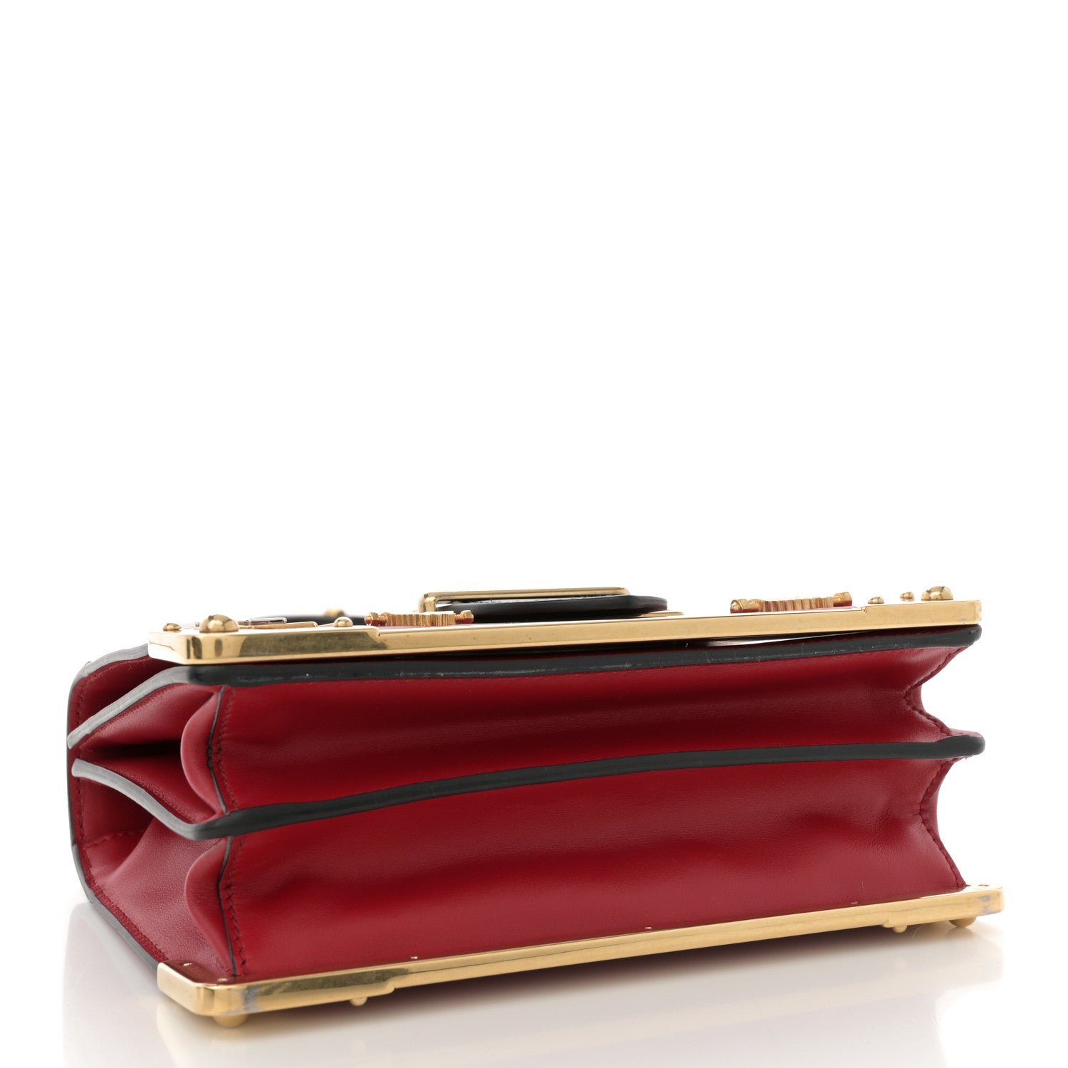 Prada City Calfskin Saffiano Cahier Hearts Bag Fuoco Black 4 of 12