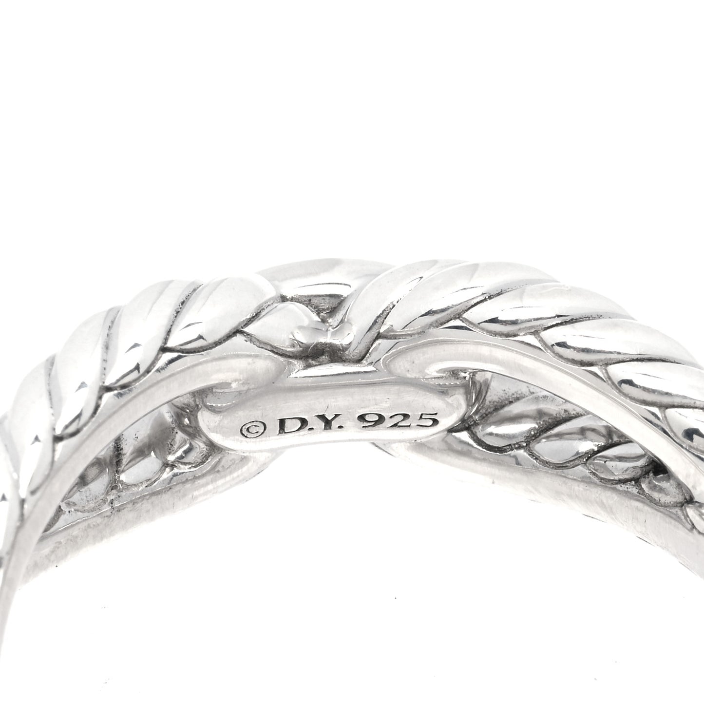 Sterling Silver Diamond Cable Loop Band Ring 56 7.5