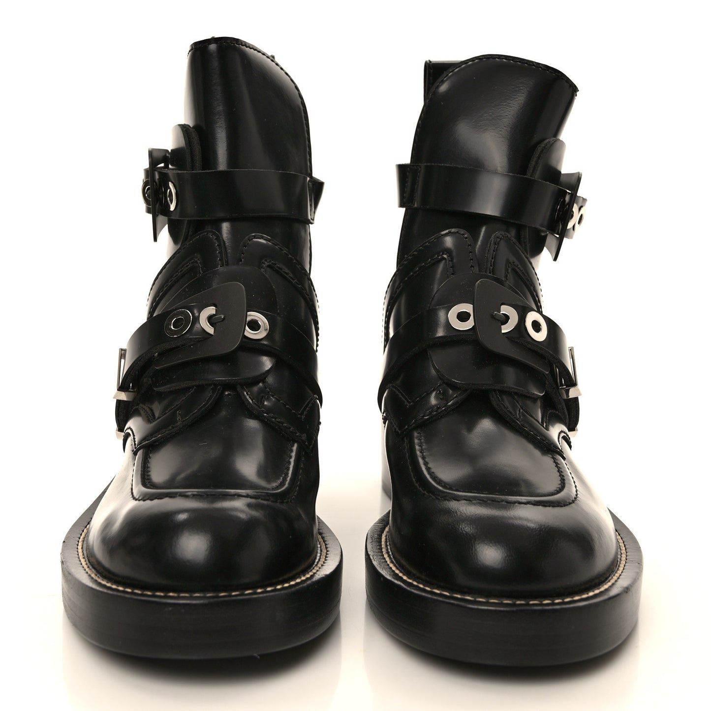 Brushed Calfskin Ceinture Ankle Boots 38.5 Black