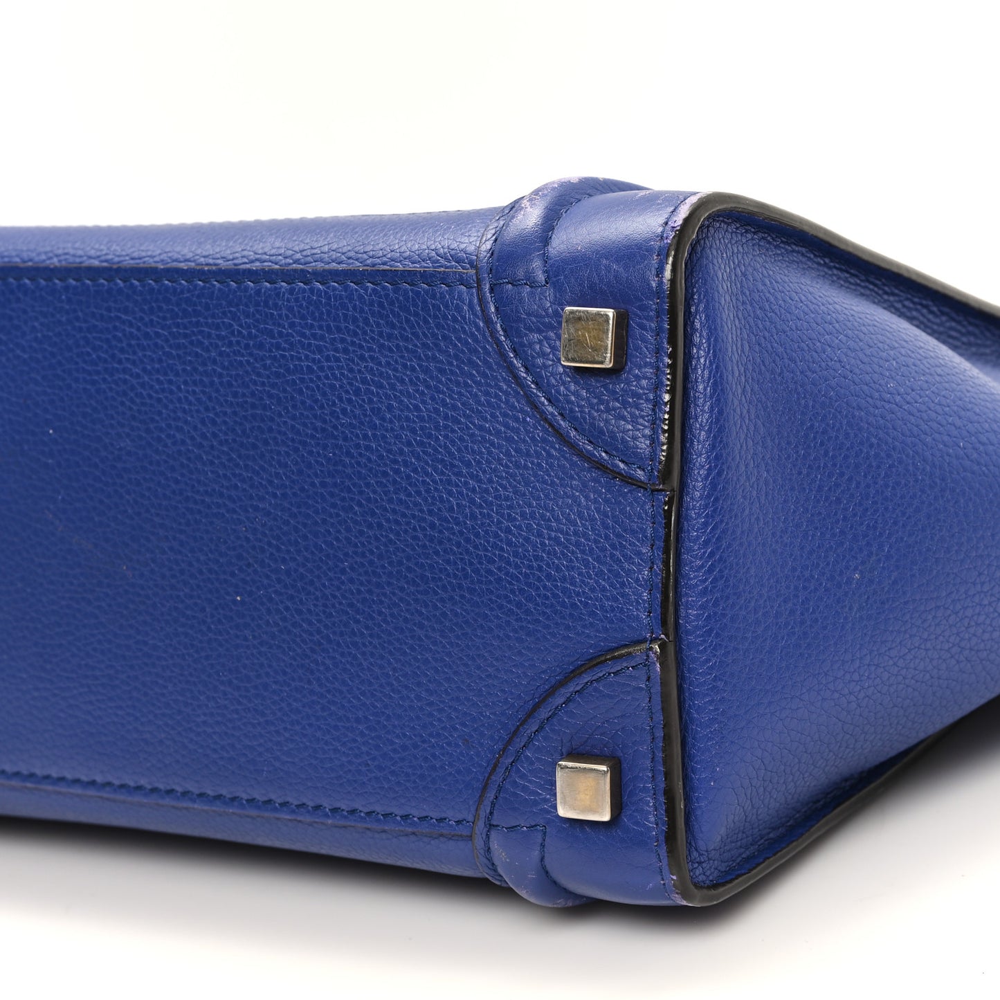 Drummed Calfskin Micro Luggage Indigo