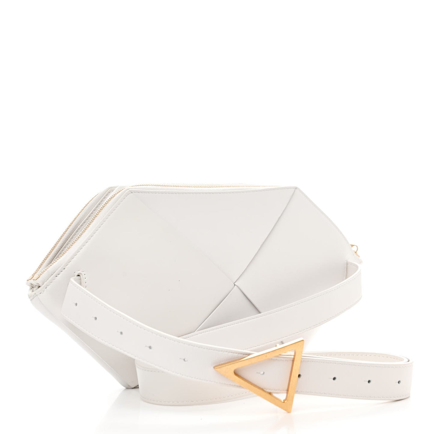 Nappa Maxi Intrecciato Hexagon Belt Bag White