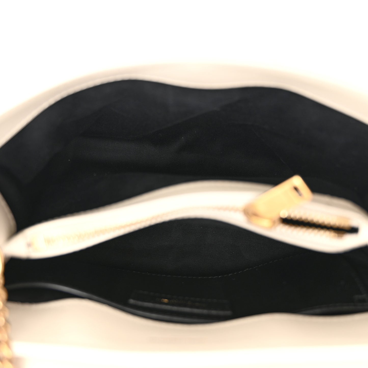 Calfskin Y Quilted Monogram Small Loulou Chain Satchel Blanc Vintage