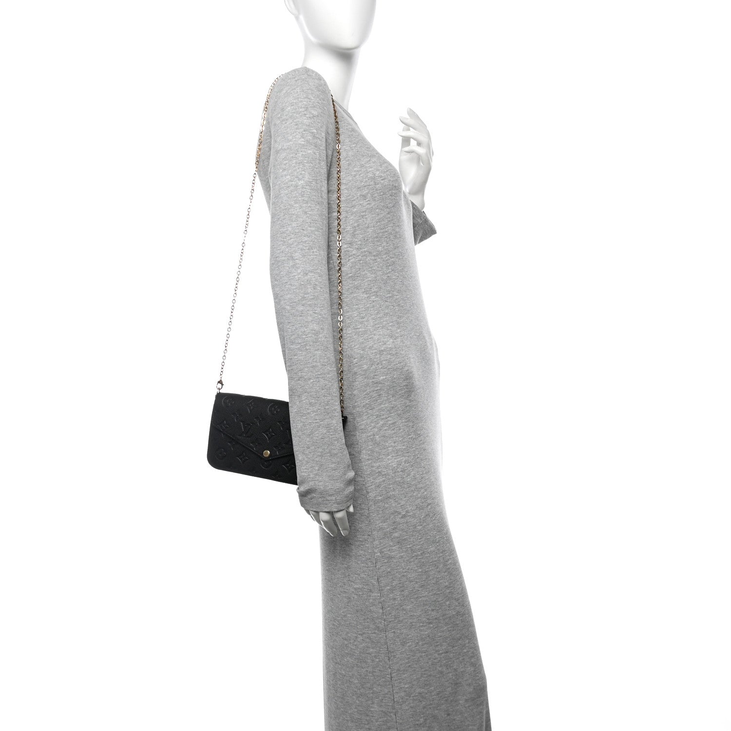 Louis Vuitton Empreinte Pochette Felicie Chain Wallet Black 2 of 10