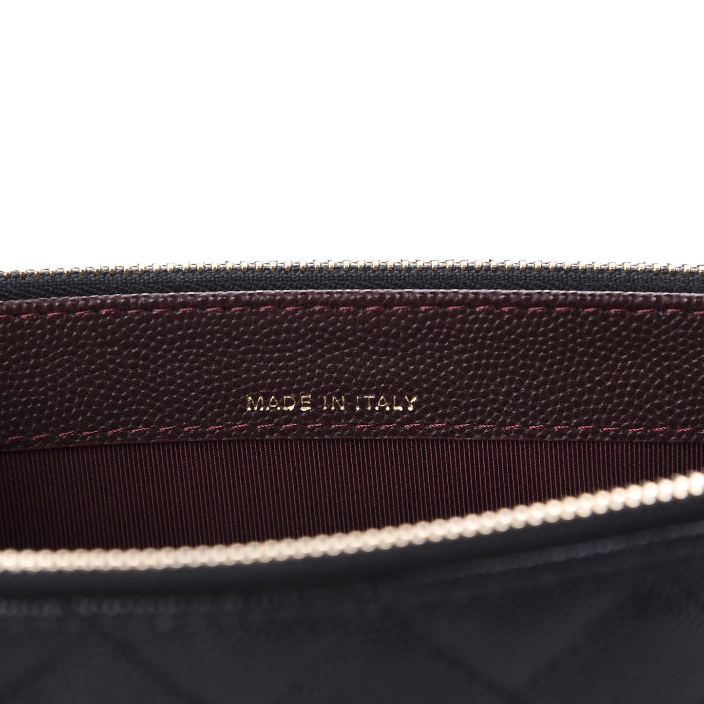 Caviar Quilted Small Clutch With Chain Black