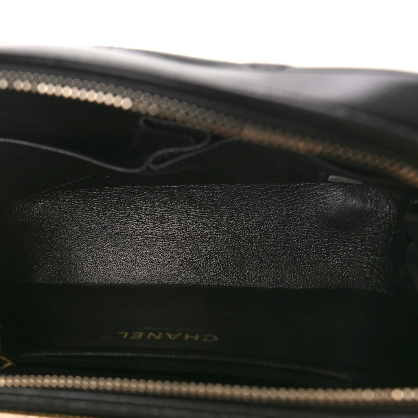 Lambskin Quilted Small Trendy CC Bowling Bag Black