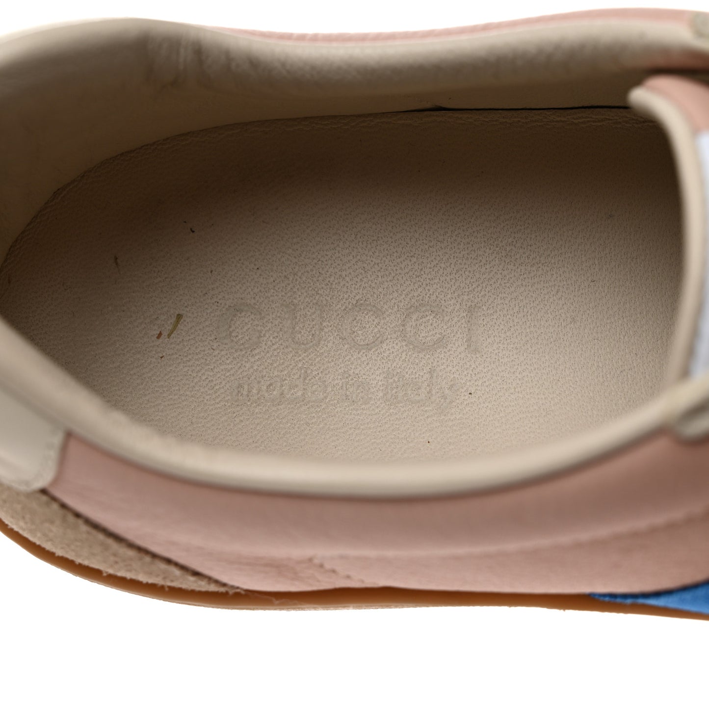 Calfskin Suede Web Mens G74 Sneakers 8.5 Oatmeal Soft Rose