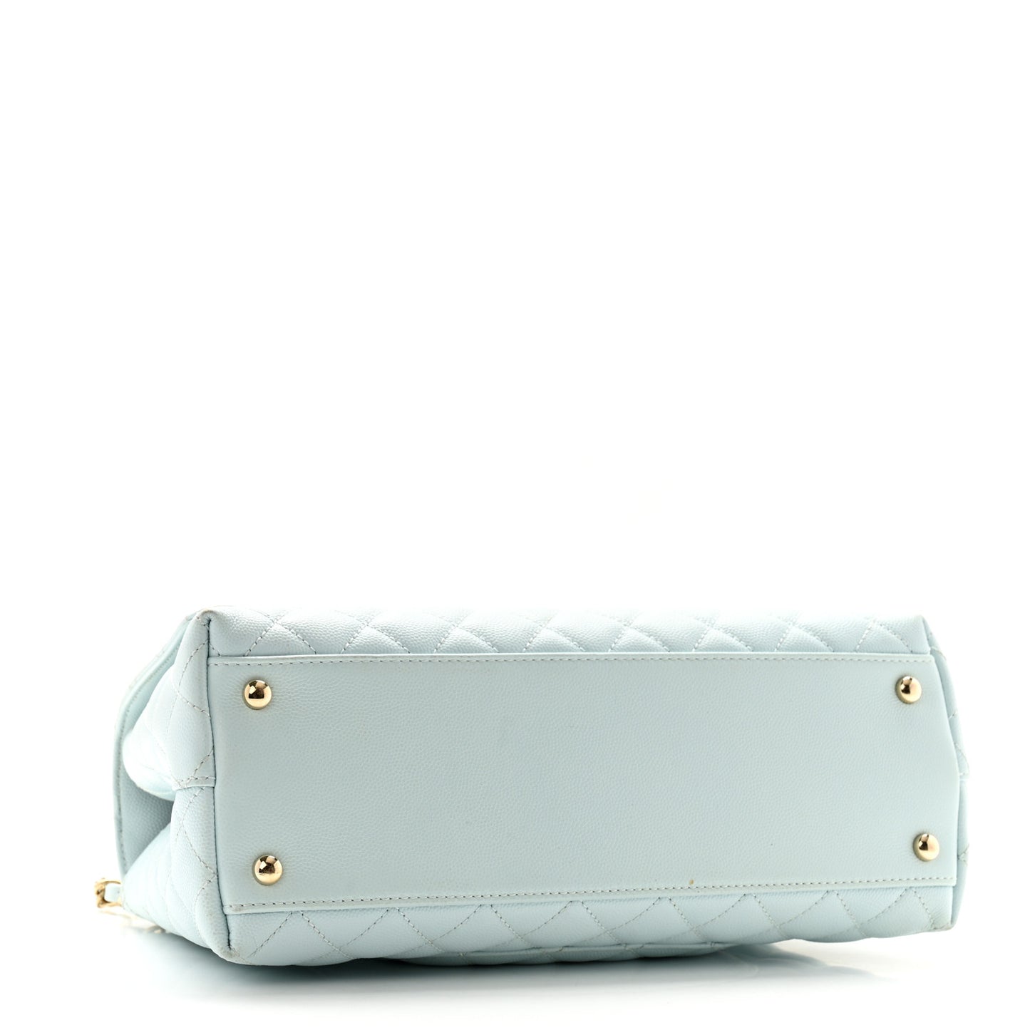 Caviar Quilted Small Coco Handle Flap Light Blue