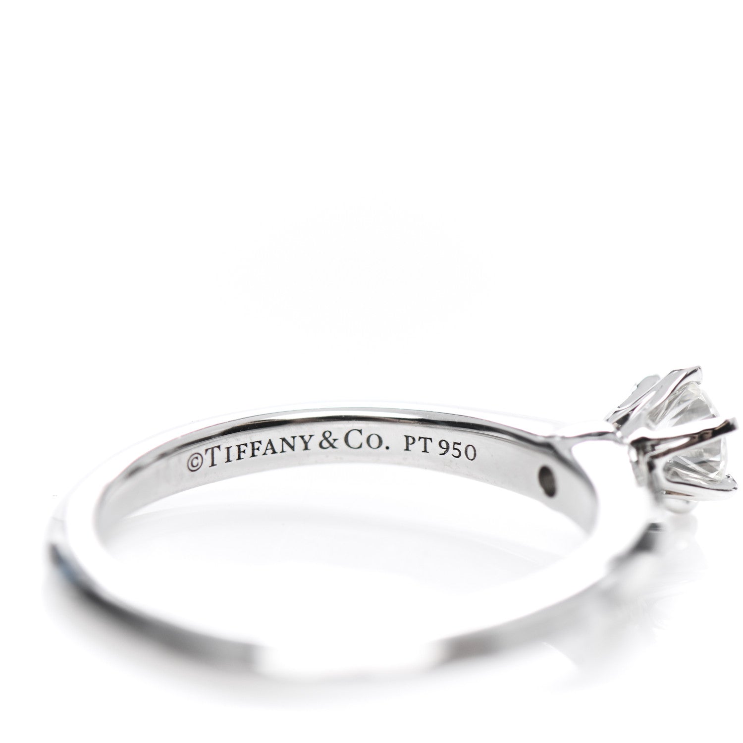 Tiffany Platinum Diamond .22ct Solitaire Engagement Ring 47 4 5 of 5