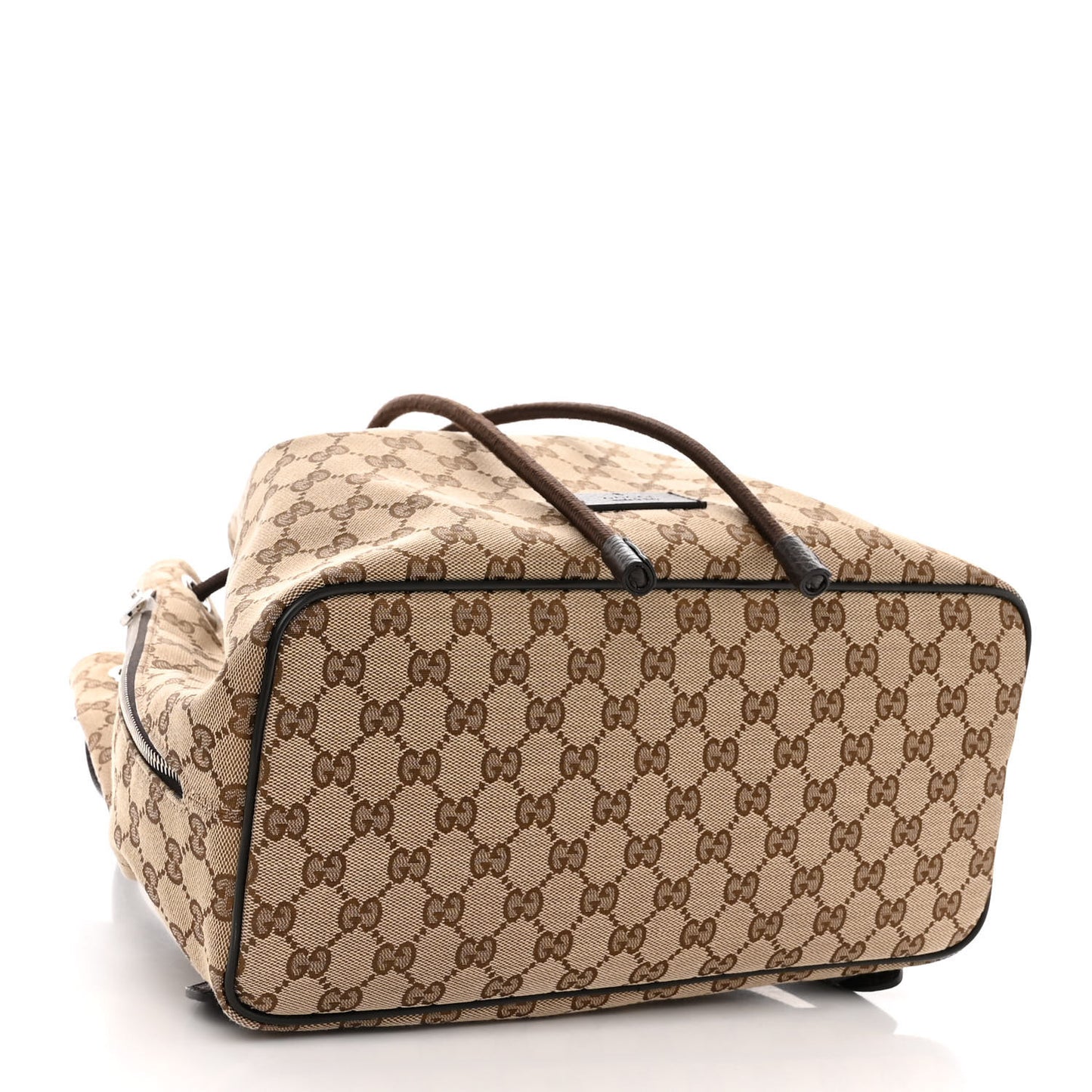 Monogram Dollar Calfskin O Drawstring Backpack Beige Ebony Testa di Moro Dark Chocolate