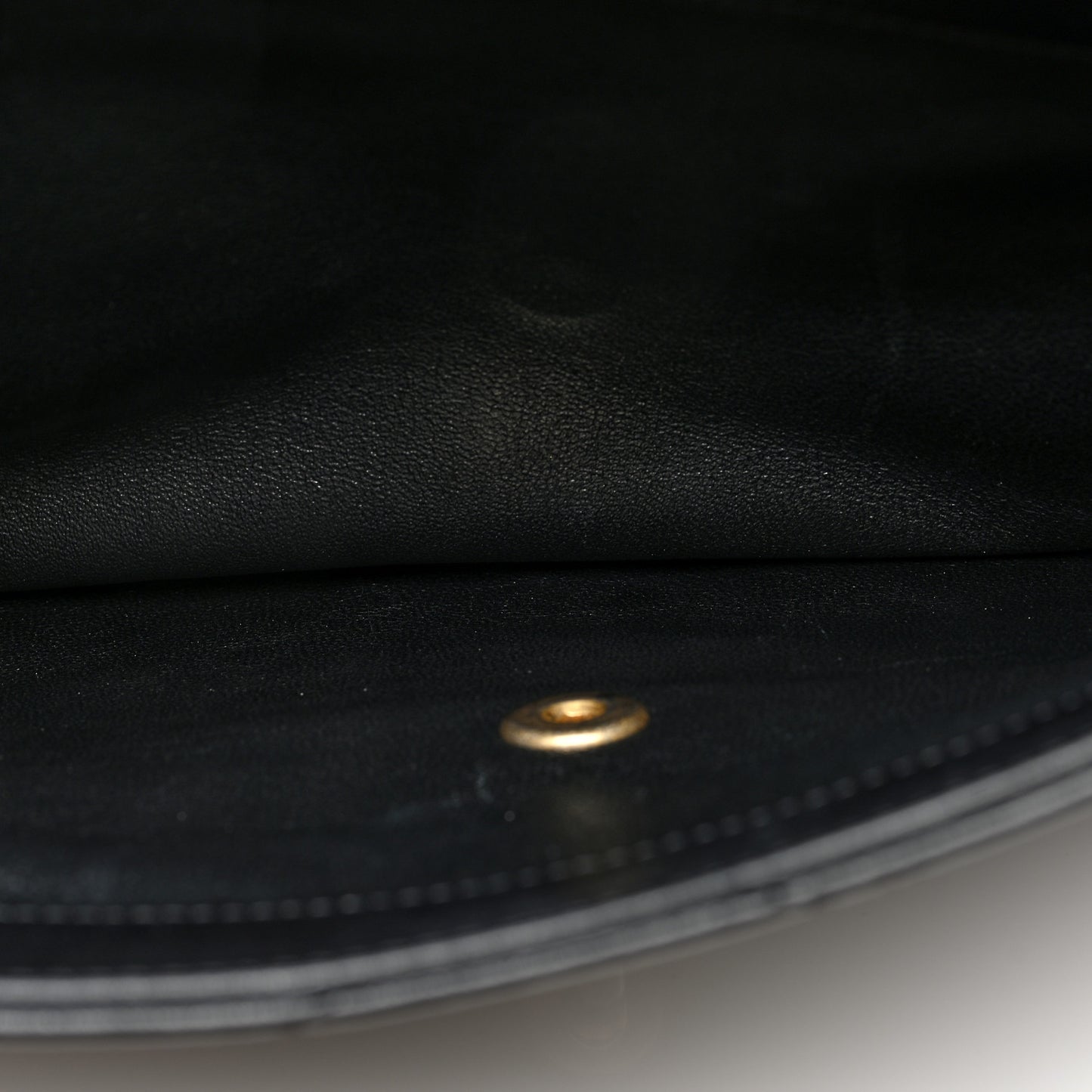 Lambskin Chevron Quilted Envelope Clutch Black