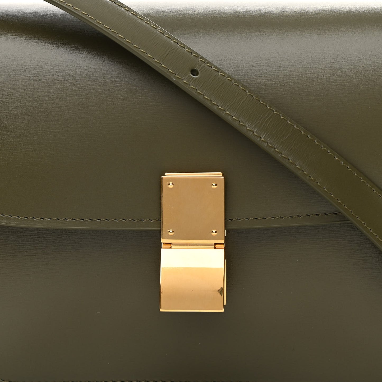 Box Calfskin Teen Classic Box Flap Bag Dark Olive
