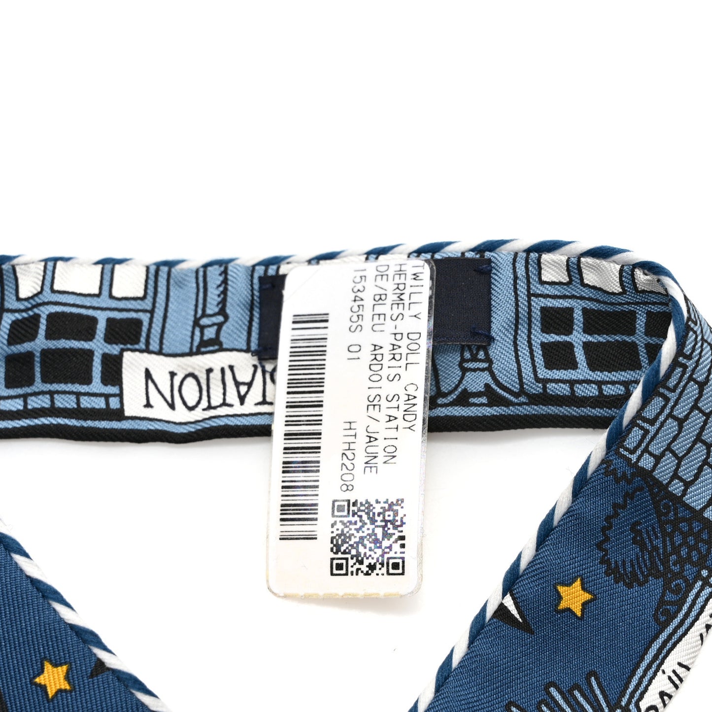 Silk Candy Doll Hermes-Paris Station Twilly Bleu Ardoise Jaune