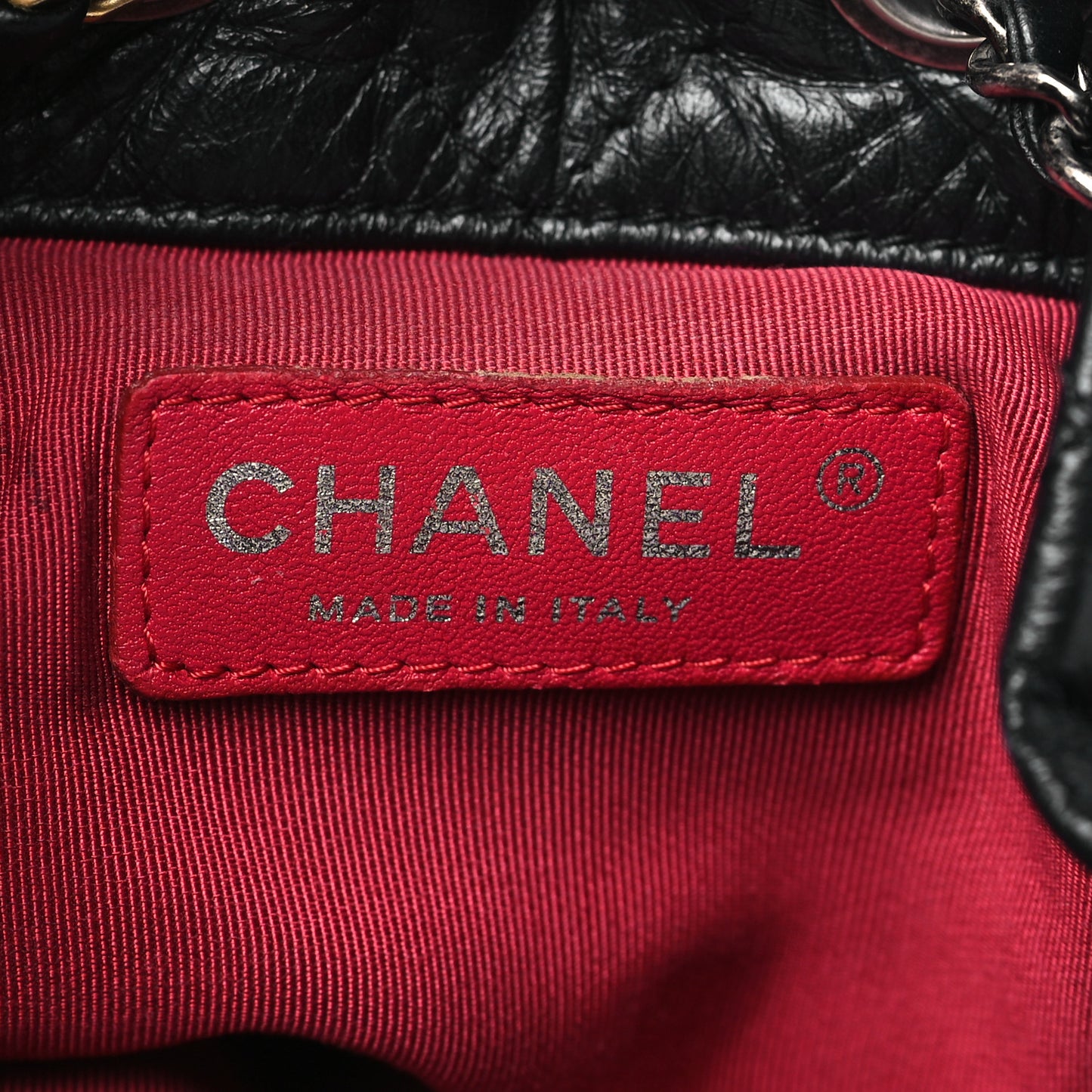 Aged Calfskin Quilted Small Gabrielle Backpack Black