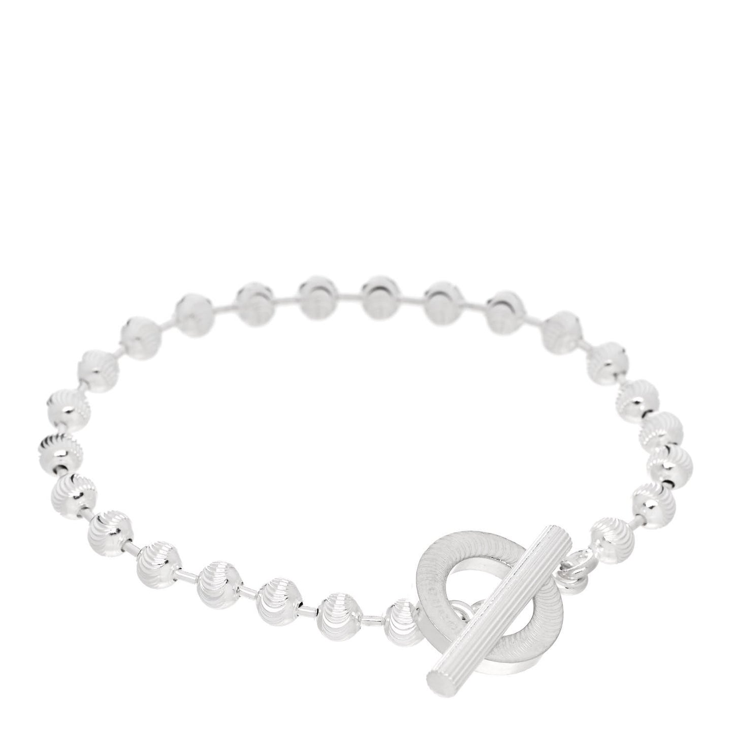 Sterling Silver Boule Bead Toggle Bracelet
