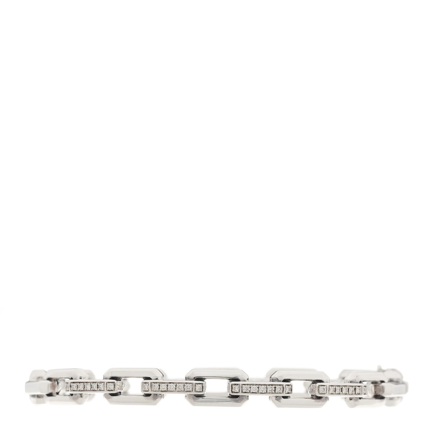 Sterling Silver Diamond 7mm Stax Link Bangle Bracelet