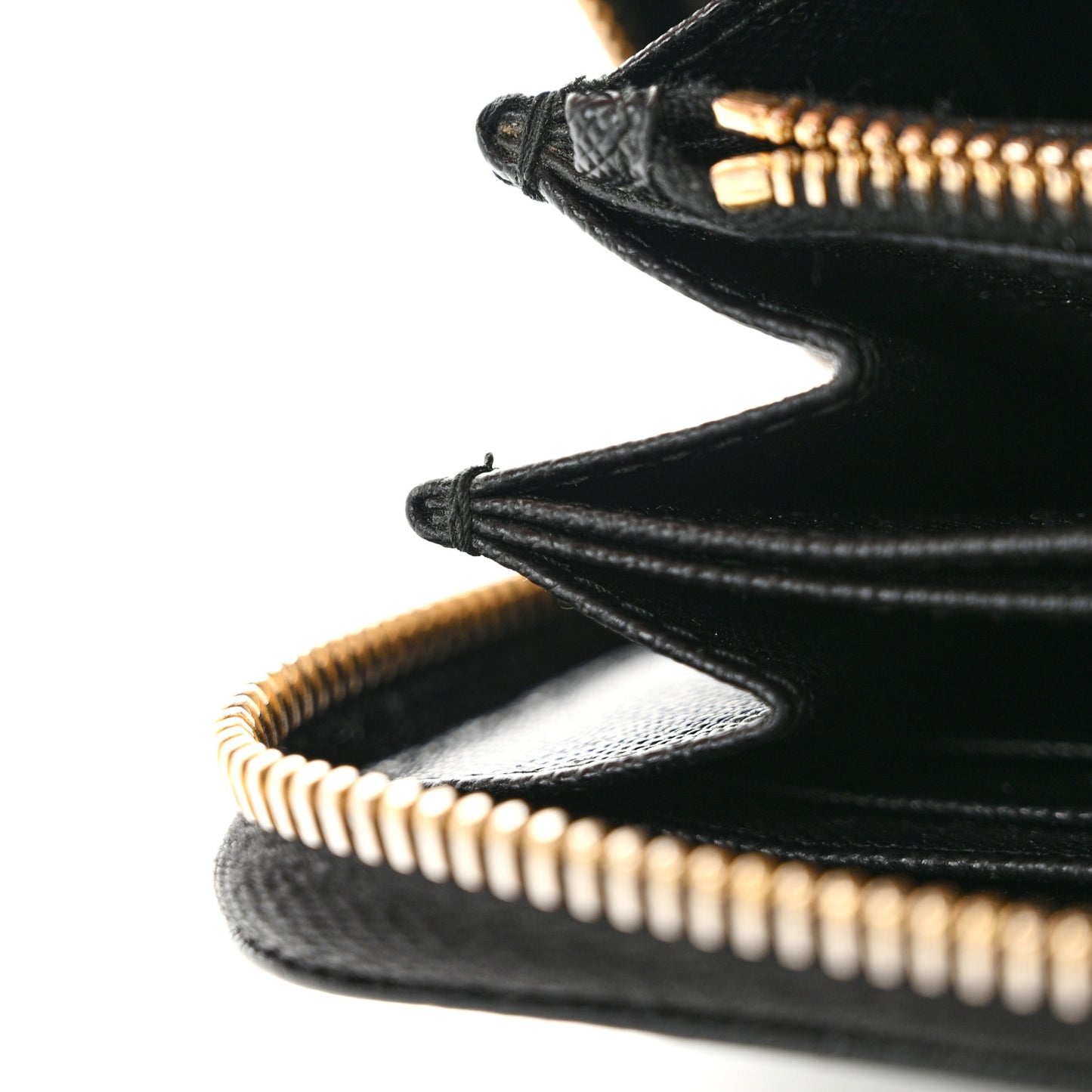 Saffiano Metal Zip Around Wallet Black