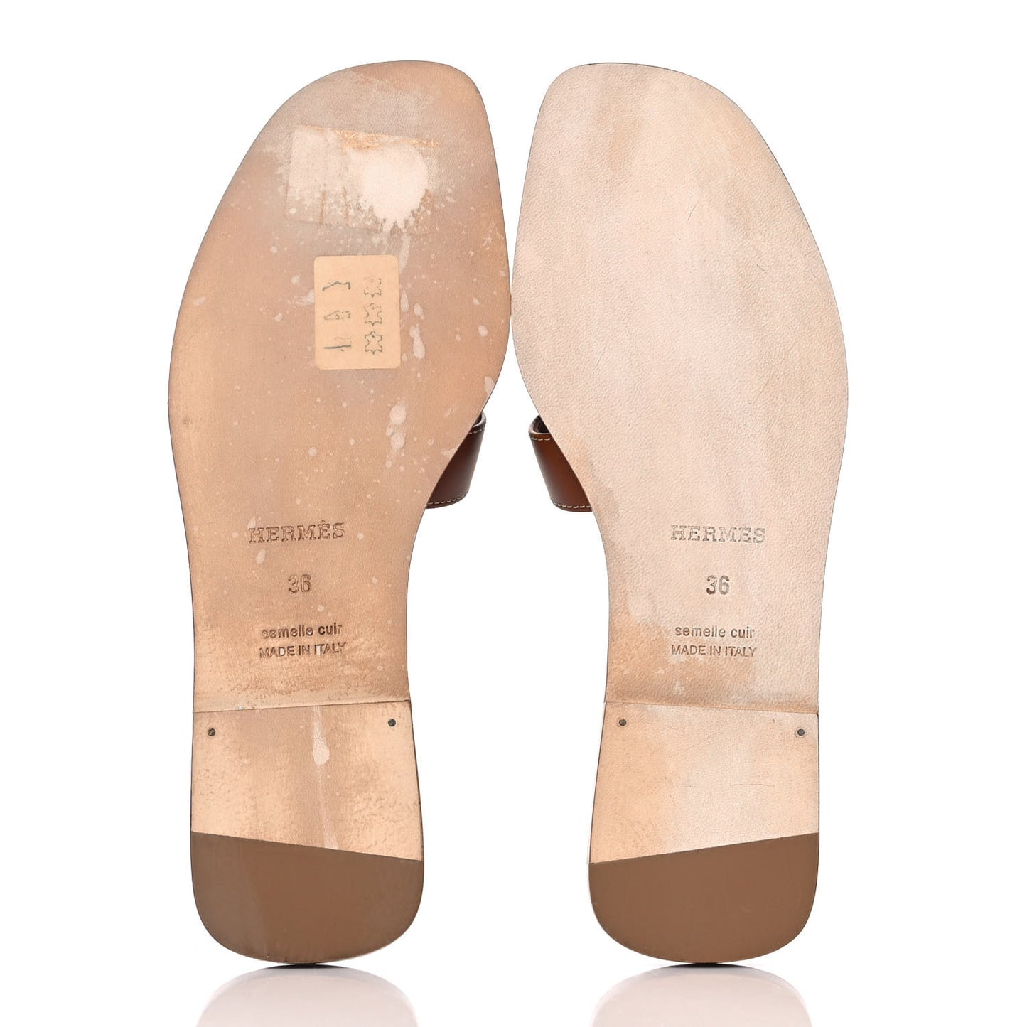Box Calfskin Oran Sandals 36 Gold