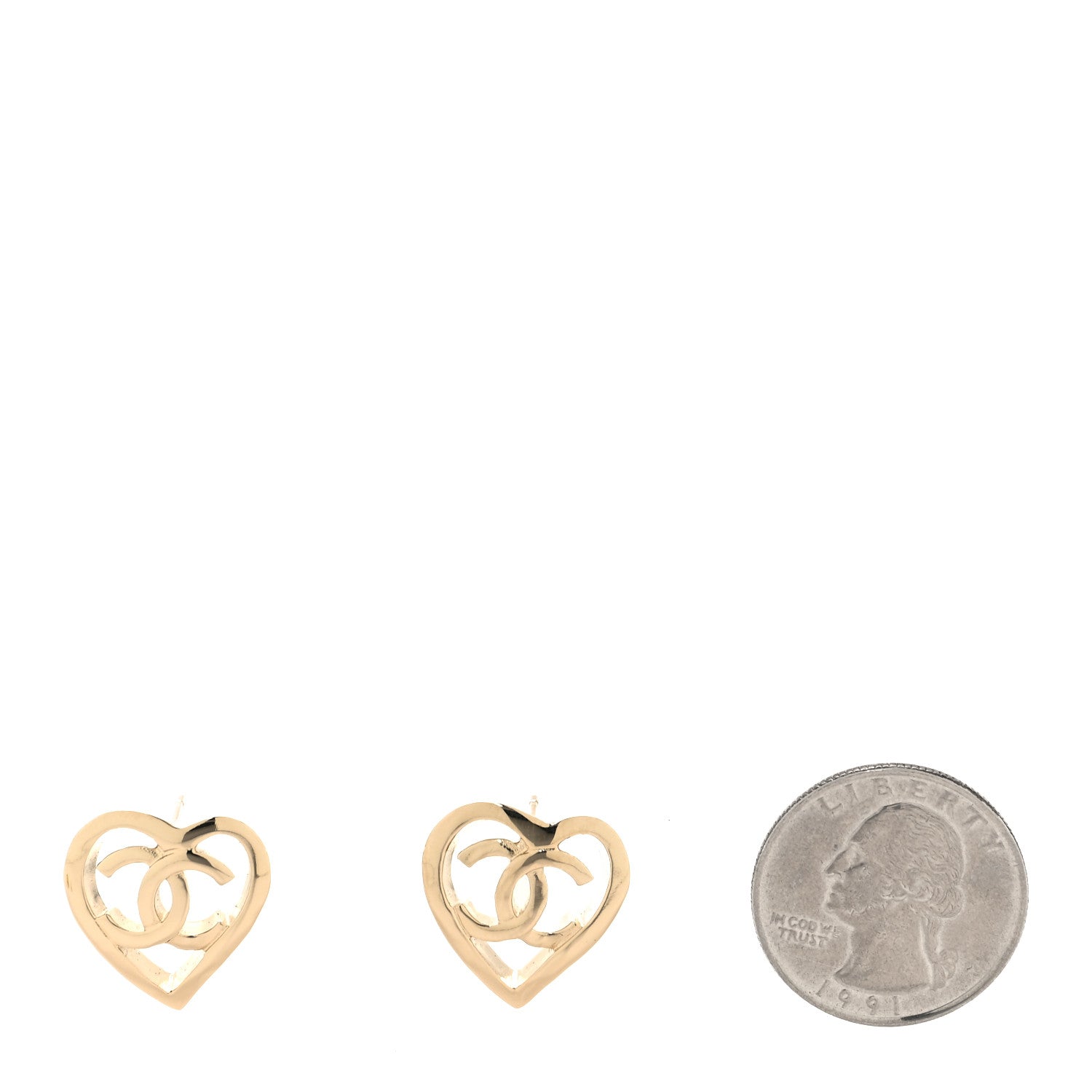 Chanel Metal CC Heart Coco In Love Earrings Gold 2 of 5