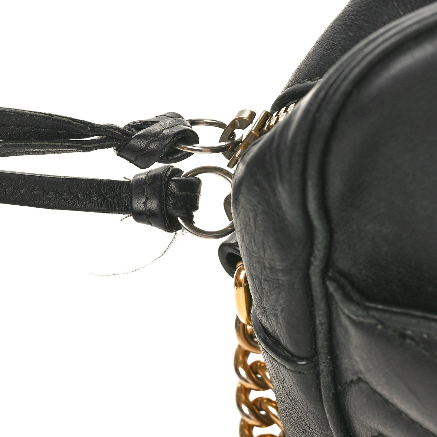 Calfskin Matelasse Medium GG Marmont Chain Shoulder Bag Black
