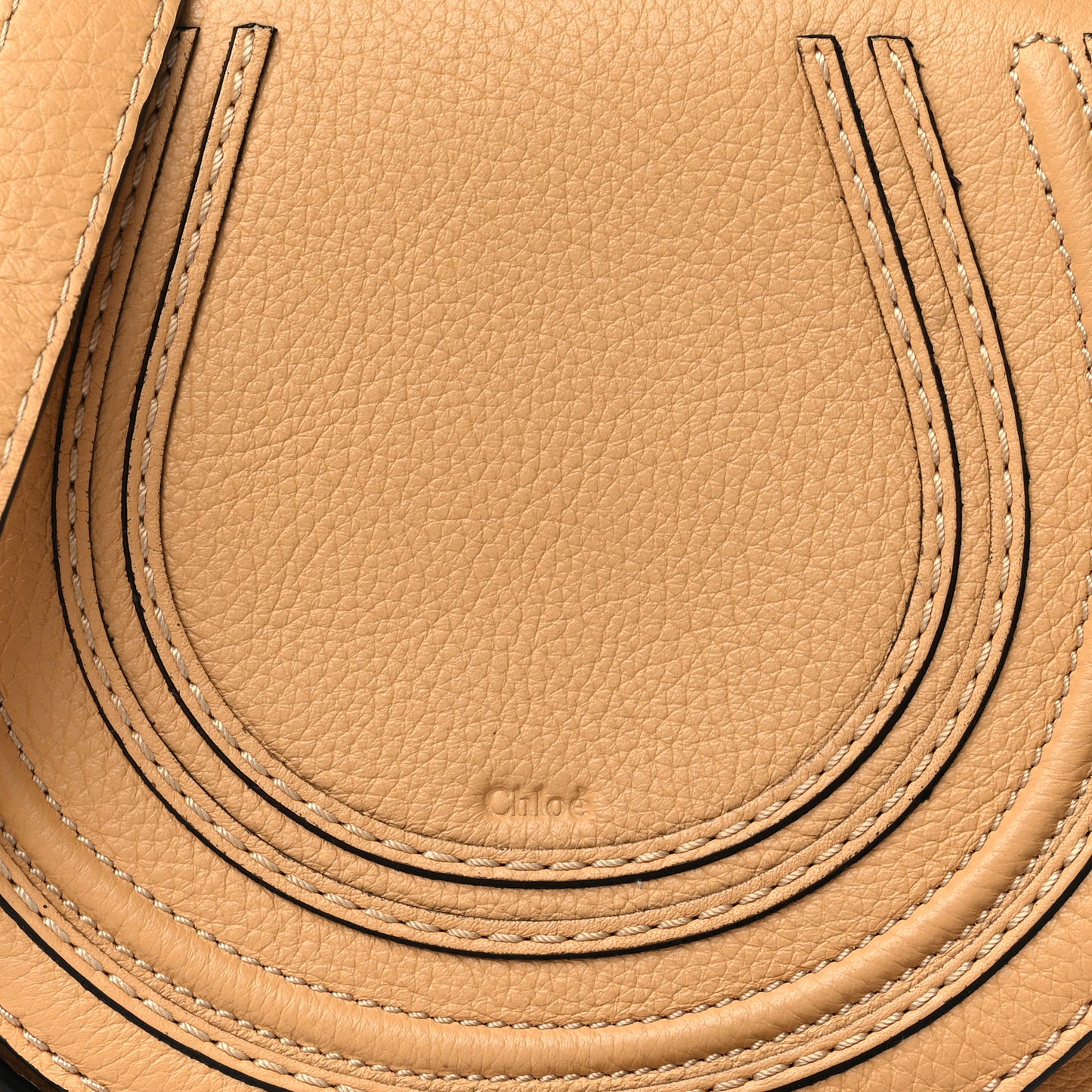 Calfskin Mini Marcie Round Crossbody Bag Bleached Brown