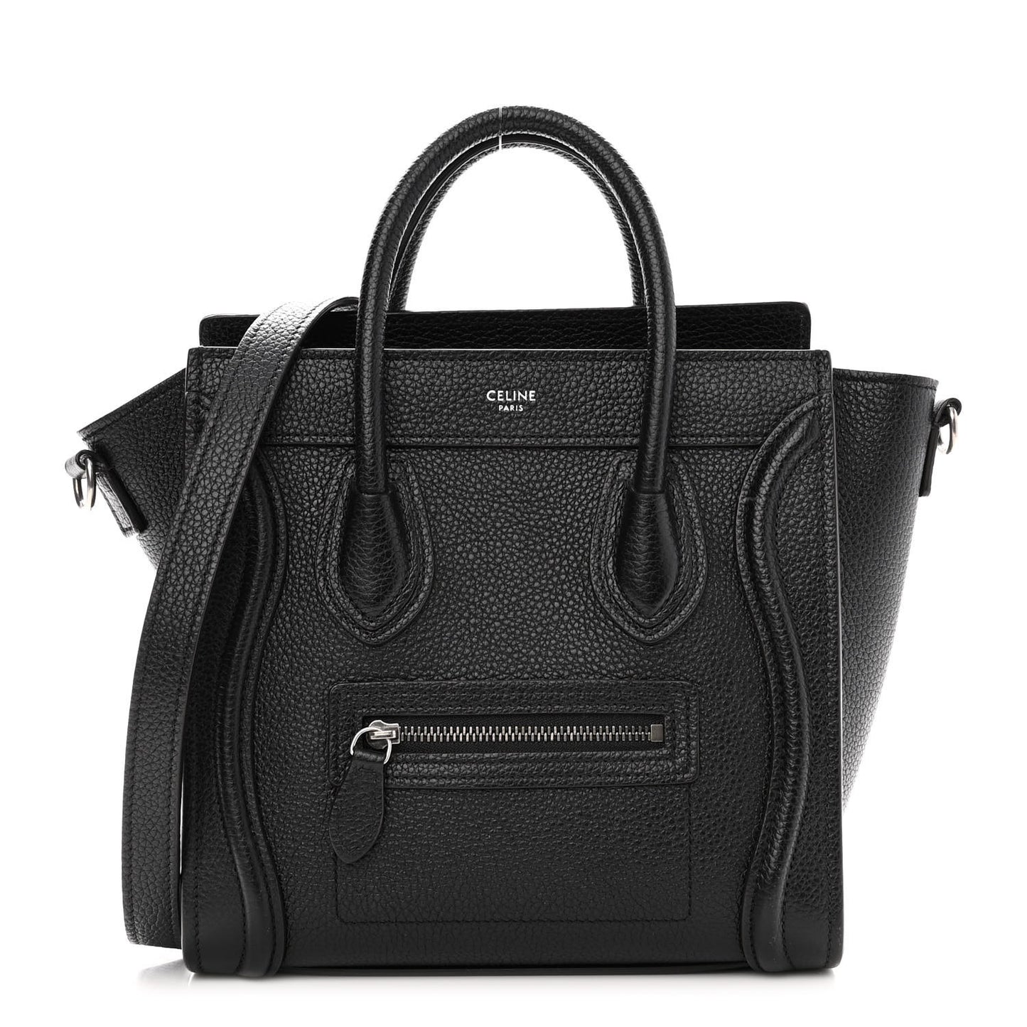 Drummed Calfskin Nano Luggage Black