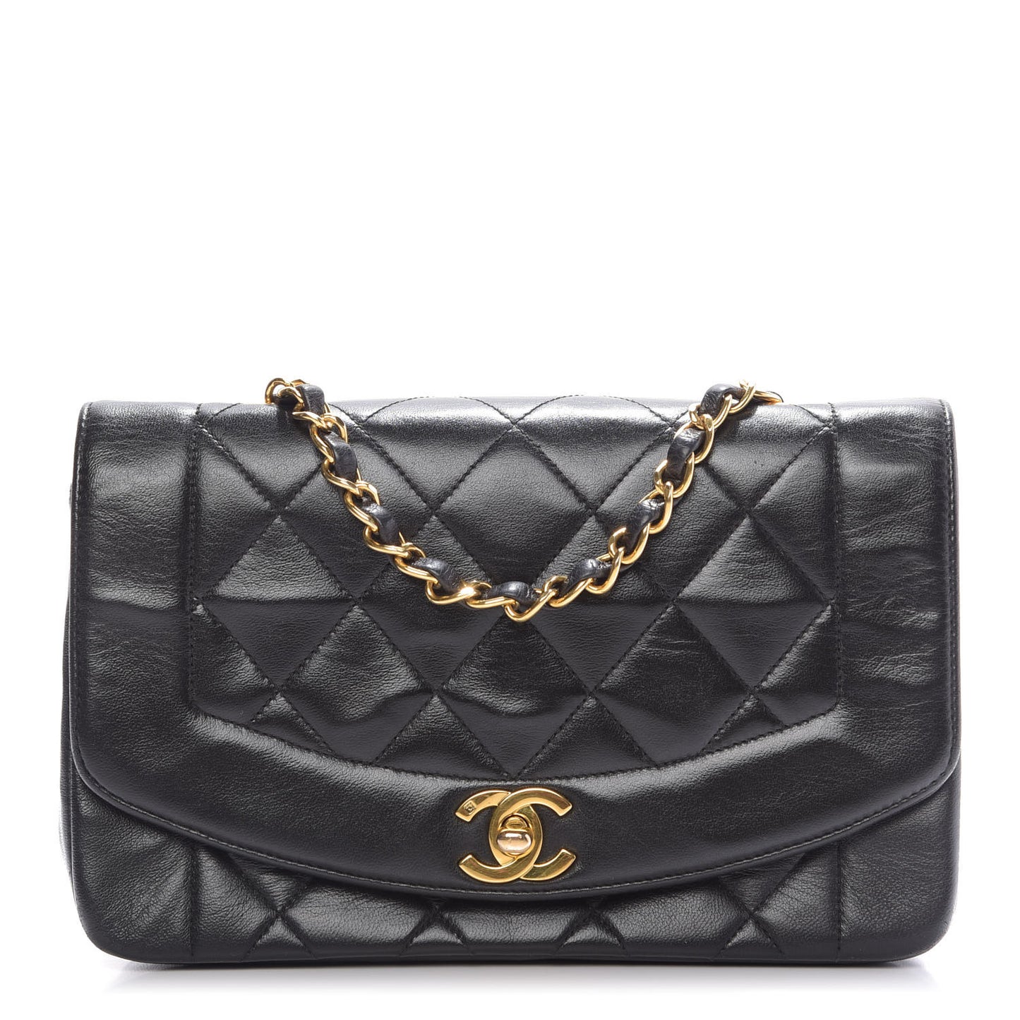 Lambskin Quilted Small Single Flap Bag Black