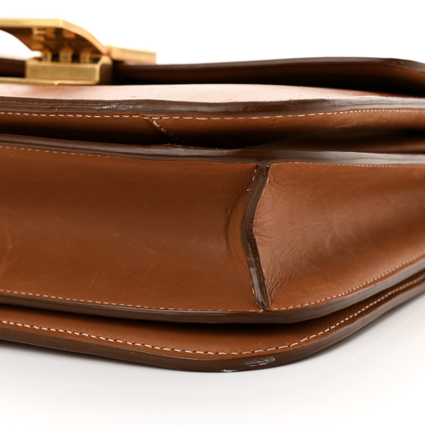 Natural Calfskin Medium Classic Box Flap Bag Tan