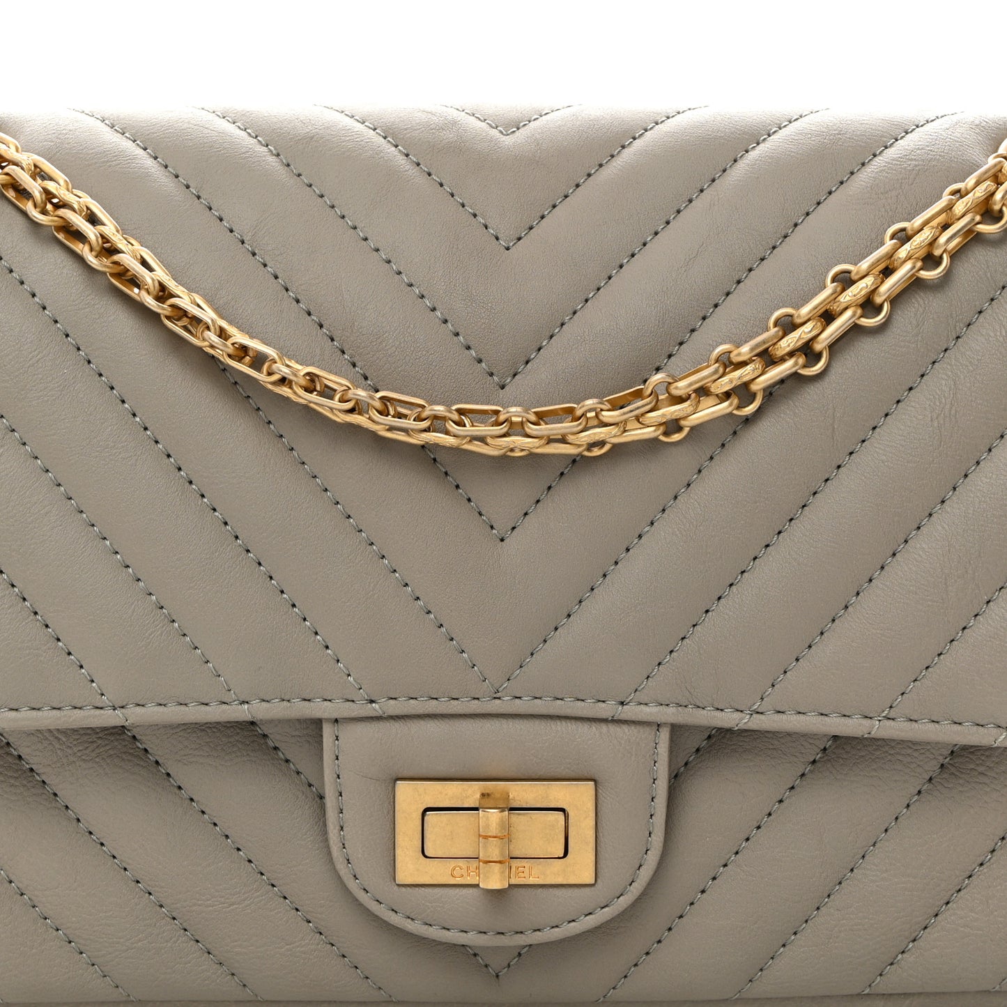 Calfskin Chevron Quilted 2.55 Reissue 225 Flap Grey