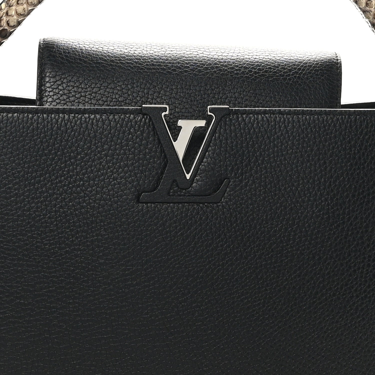 Louis Vuitton Taurillon Snakeskin Capucines MM Black 7 of 9