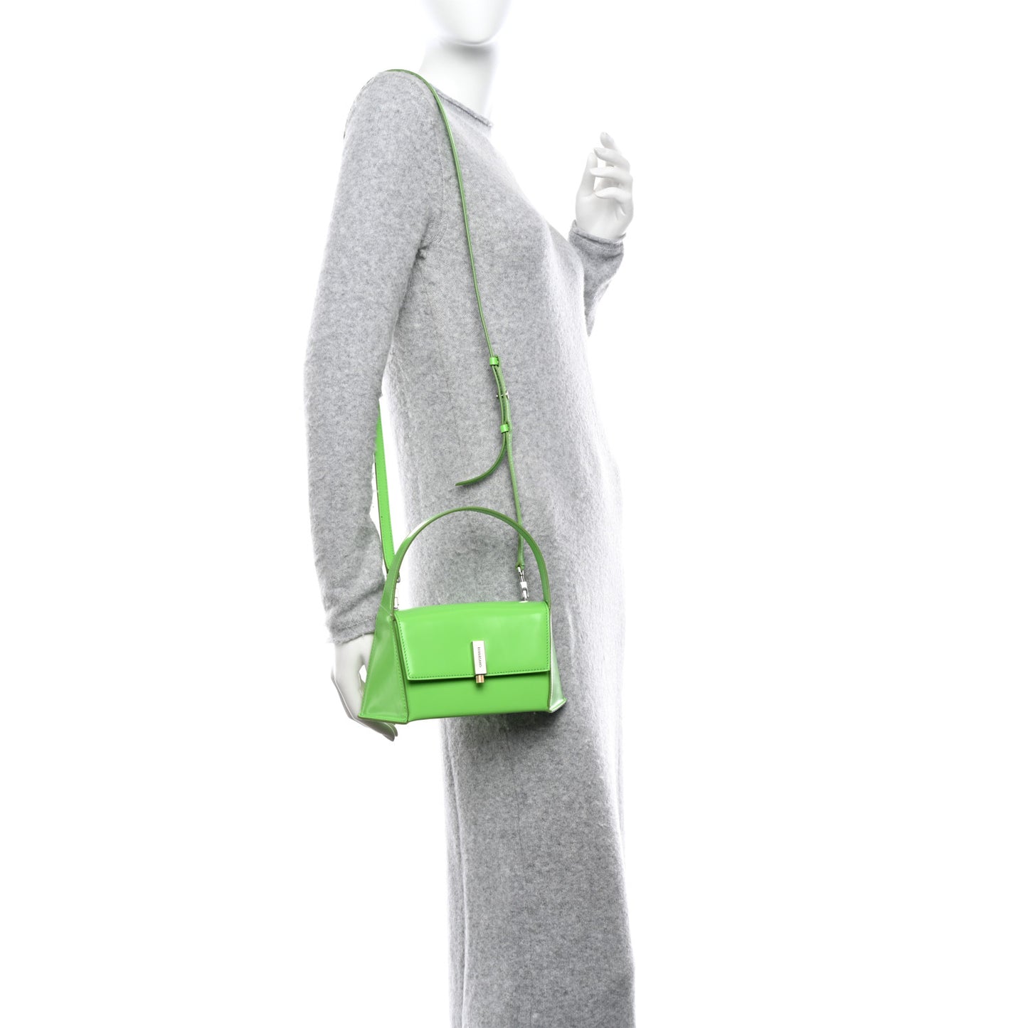 Calfskin Geometric Shoulder Bag Green