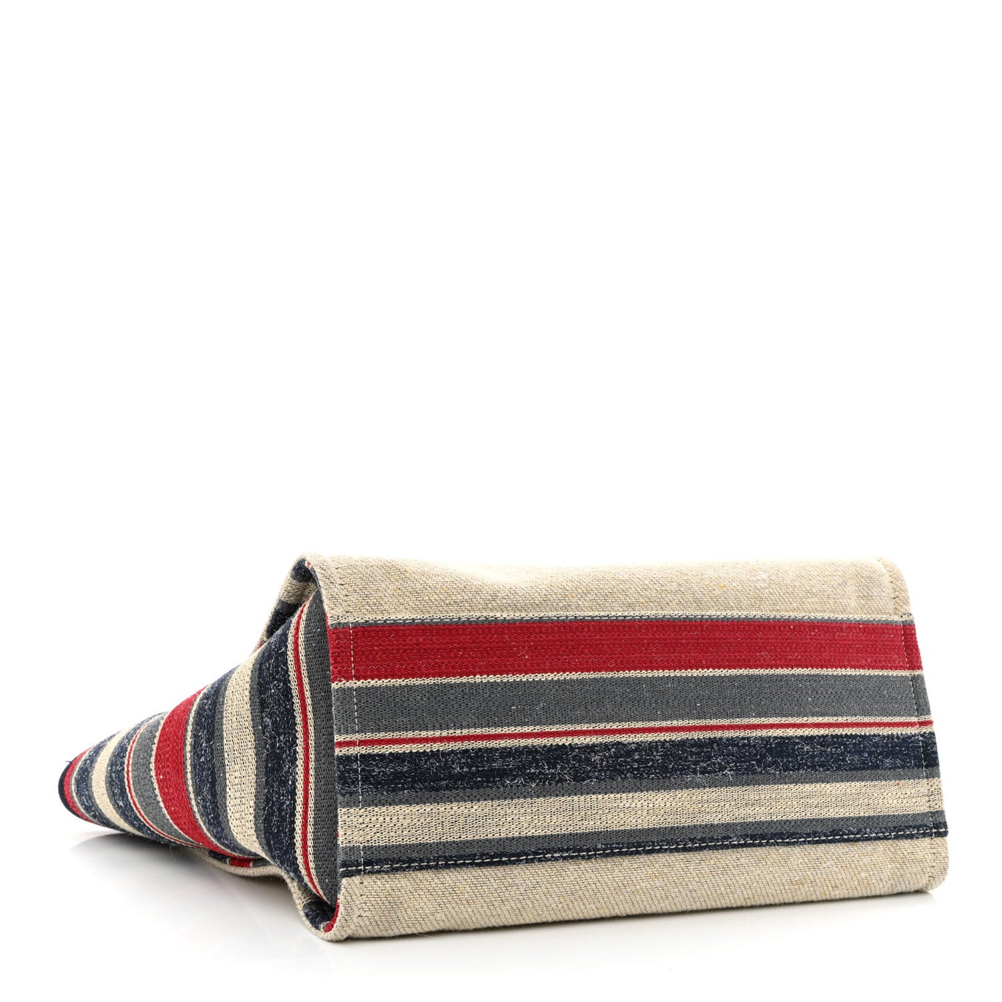 Striped Canvas Medium Deauville Tote Beige