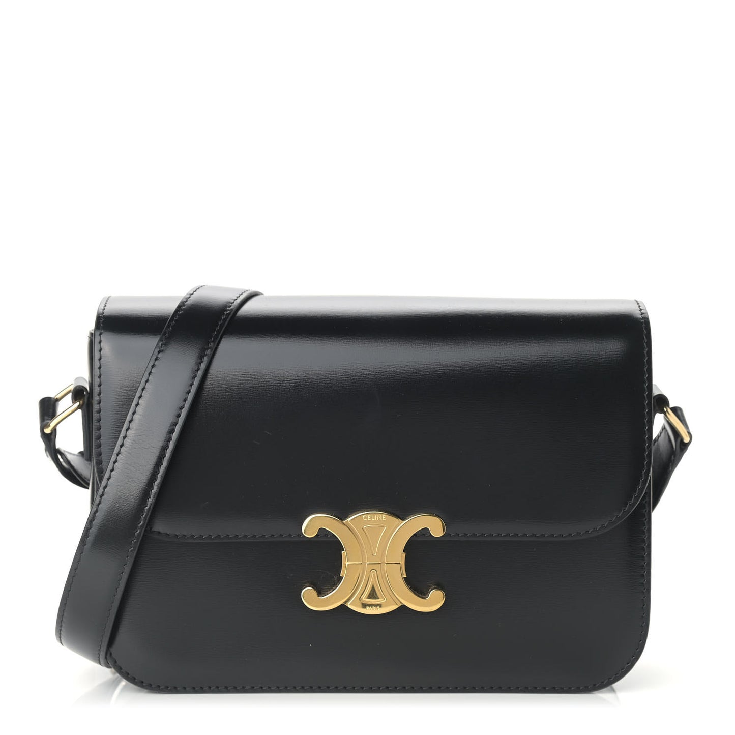 Shiny Calfskin Medium Triomphe Black