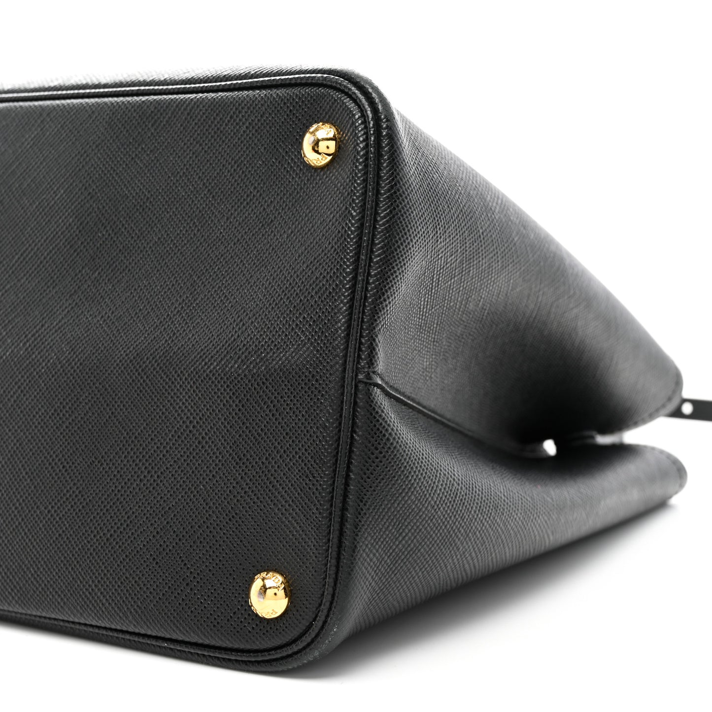 Saffiano Cuir Medium Double Bag Black Fuoco
