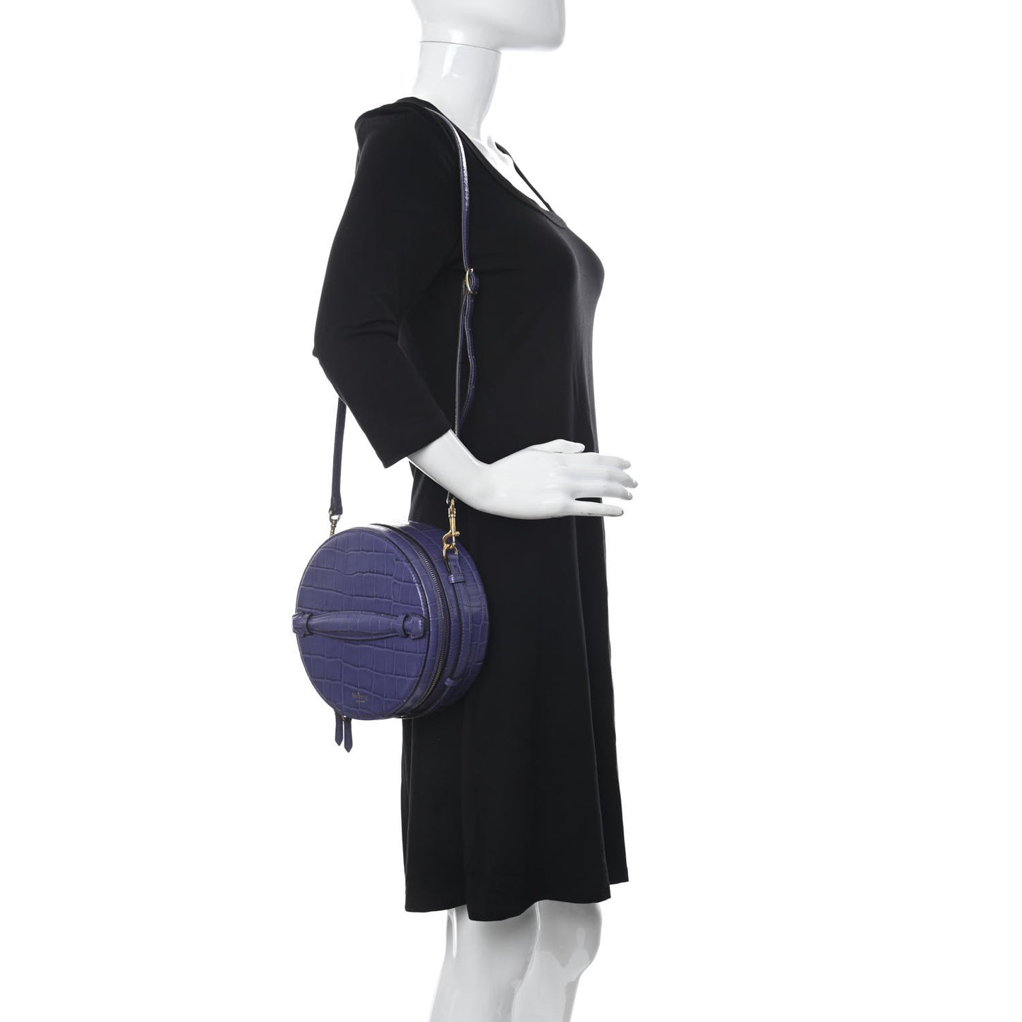 Shiny Croc Calfskin Embossed Trunk Bag Dark Amethyst
