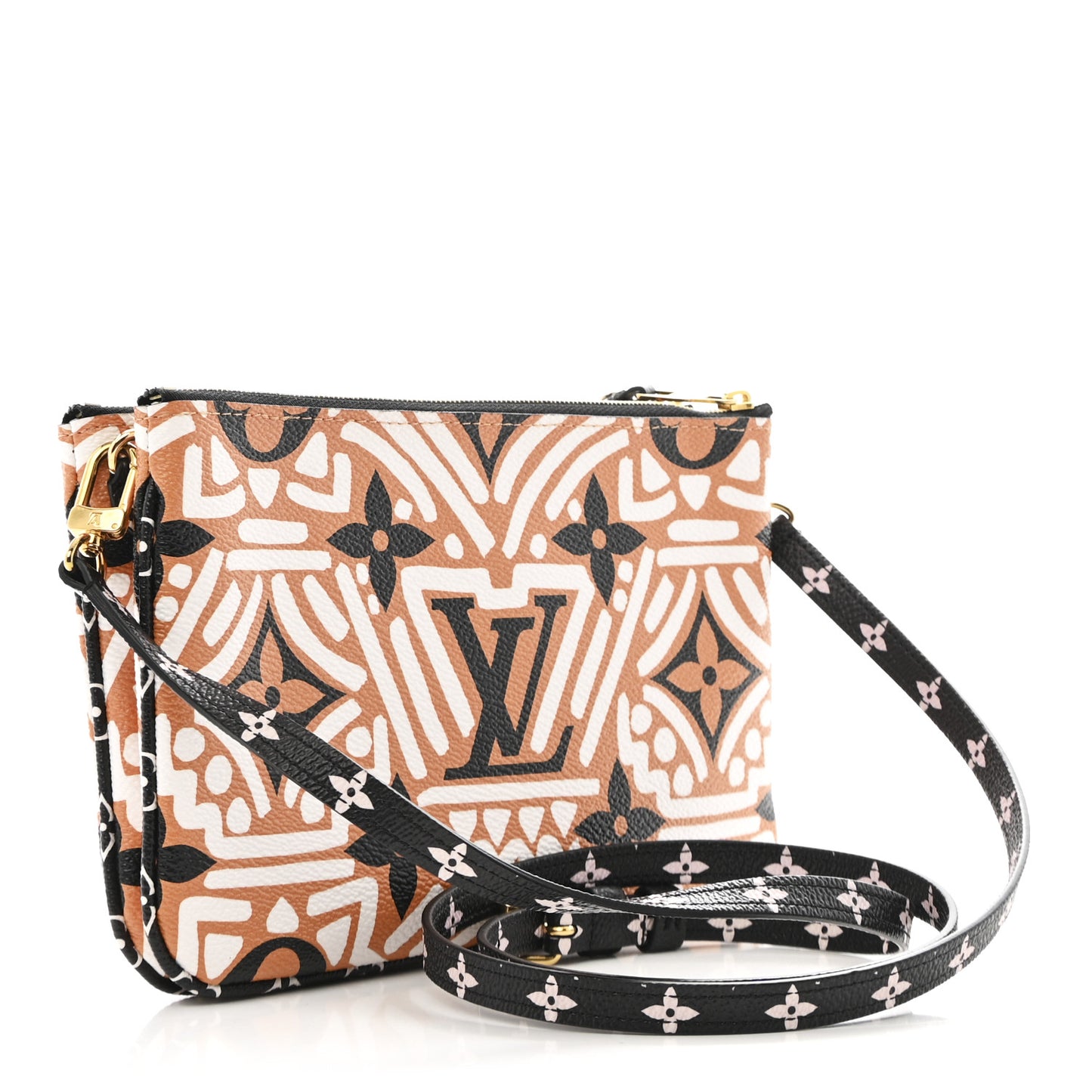 Monogram Giant Crafty Double Zip Pochette Creme Caramel