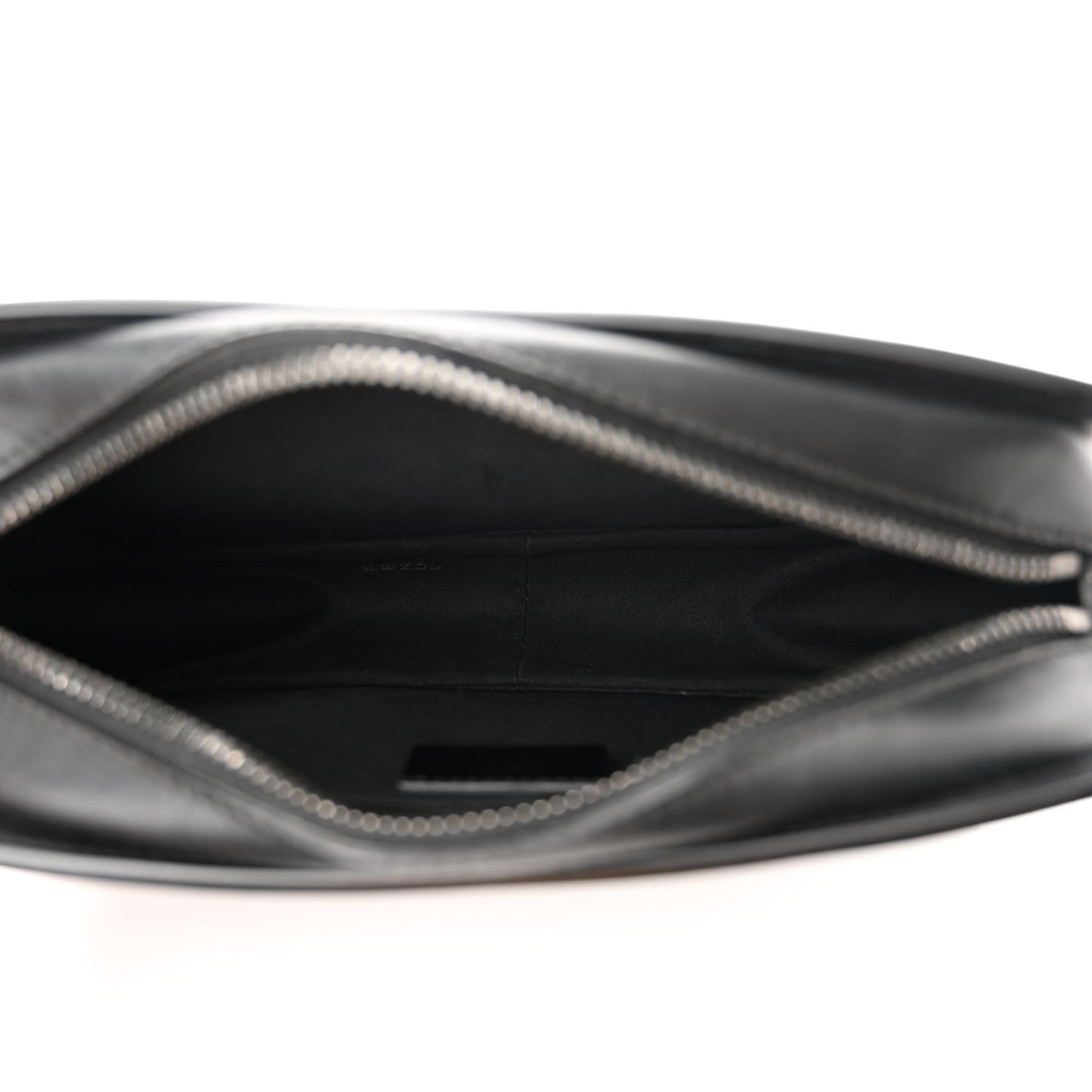 Vitello Century Grace FF Embossed Shoulder Clutch Black