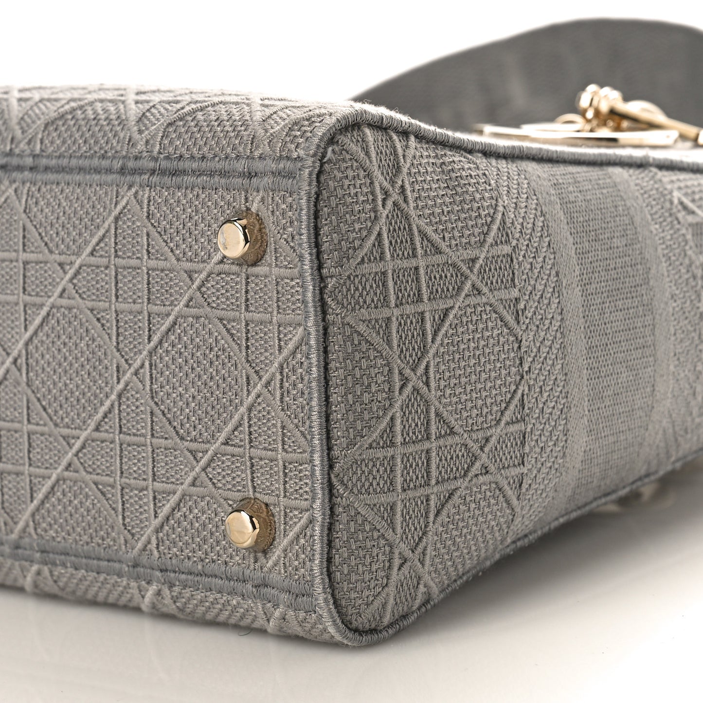 Canvas Embroidered Cannage Medium Lady D-Lite Gray