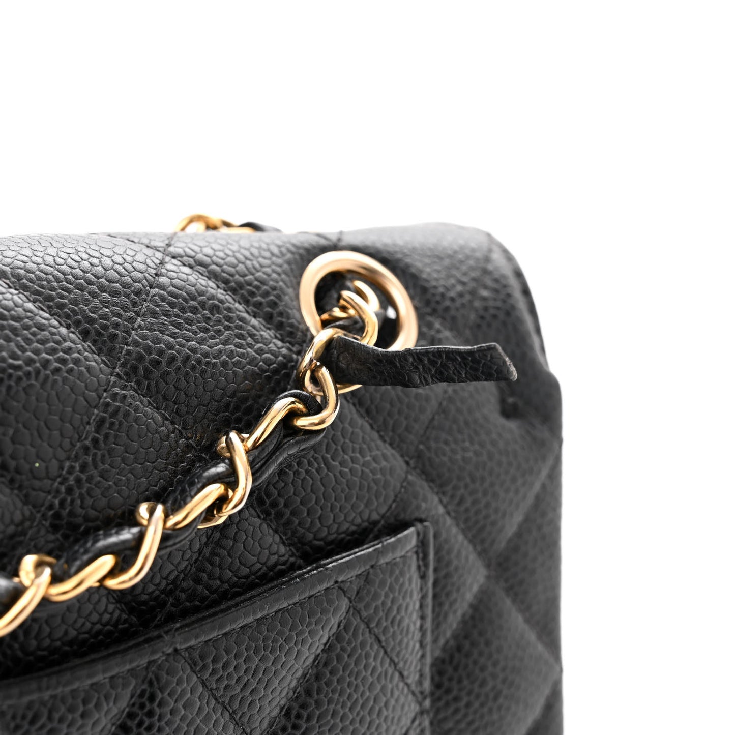 Caviar Quilted Small Double Flap Black