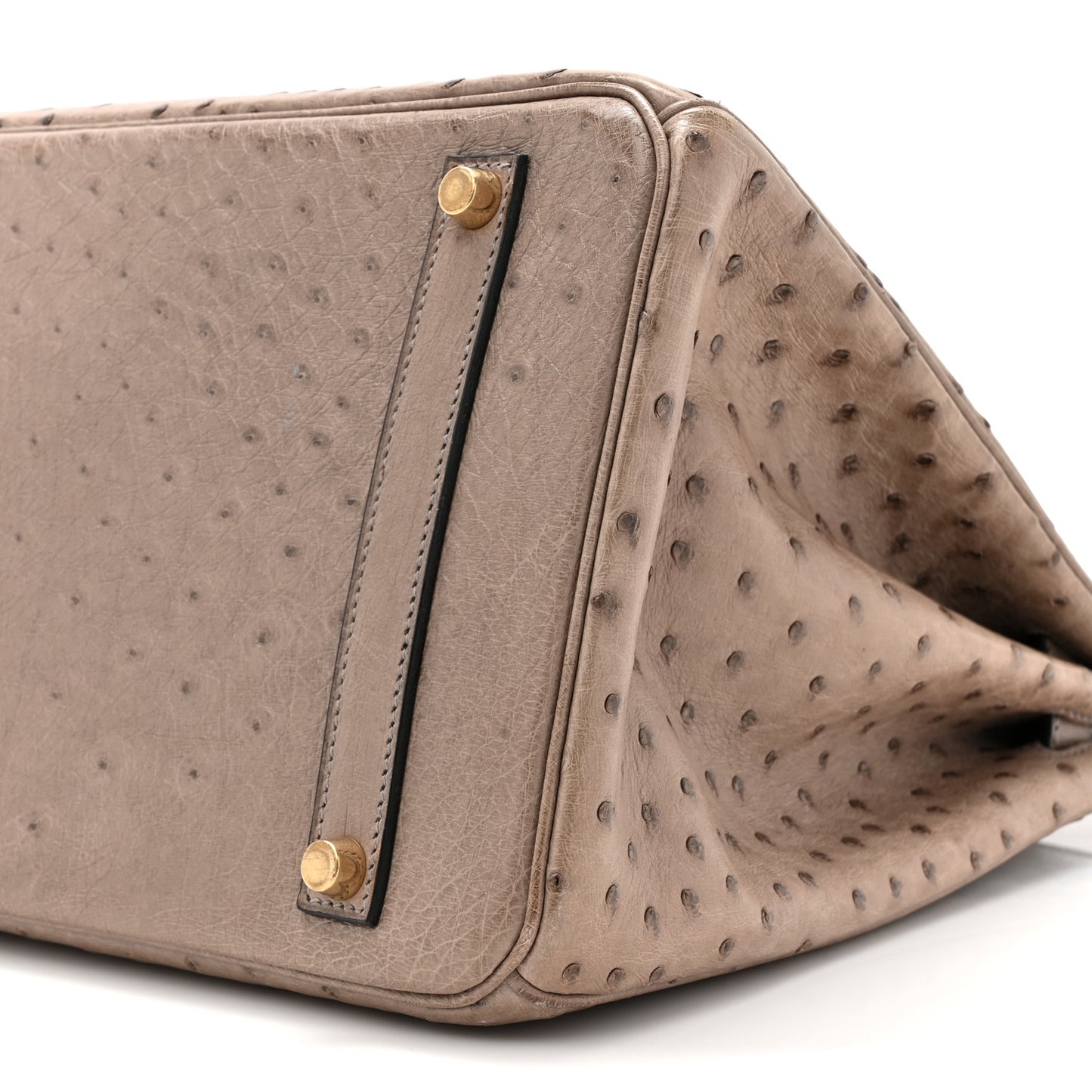 Ostrich Birkin 35 Gris Tourterelle
