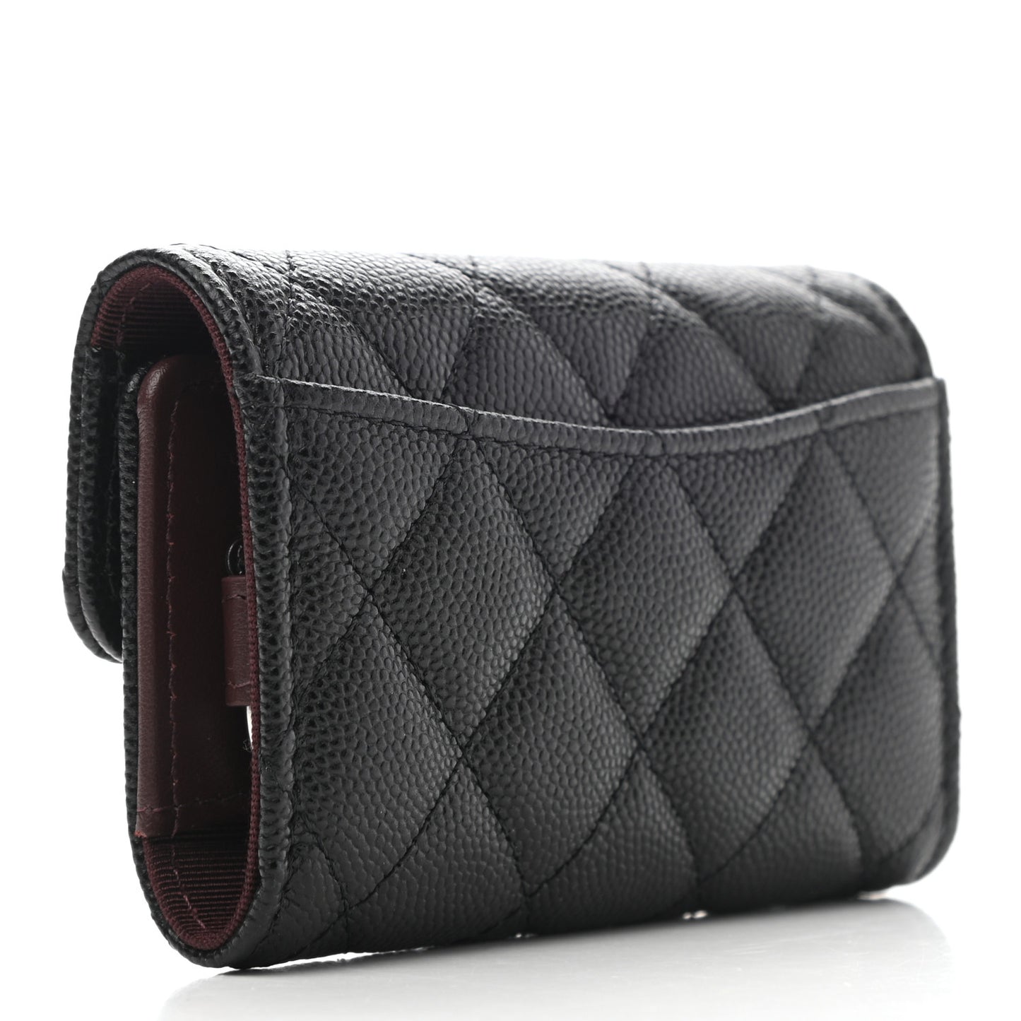 Caviar Quilted Classic 4 Key Holder Wallet Black
