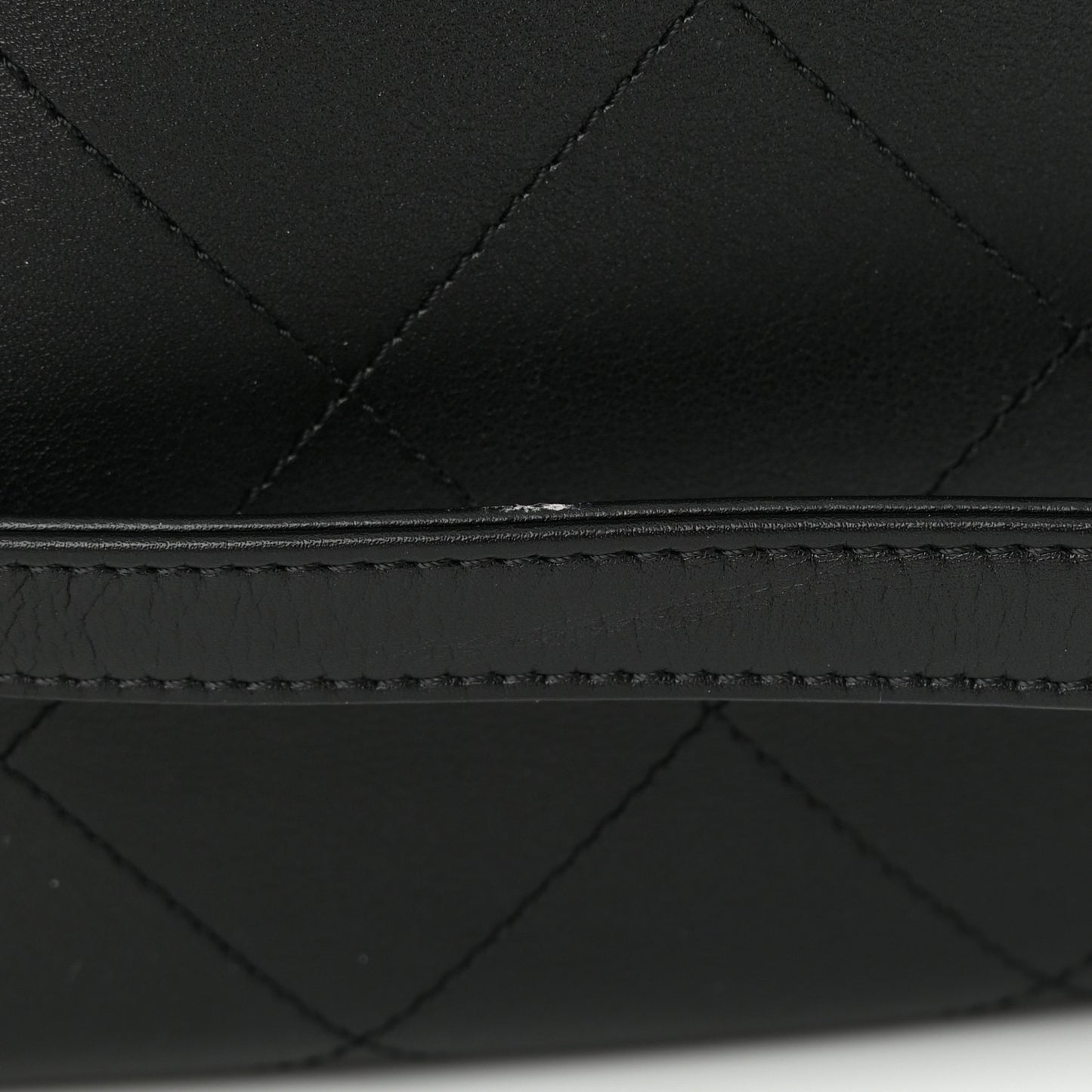 Calfskin Quilted Drawstring Bucket Bag Black