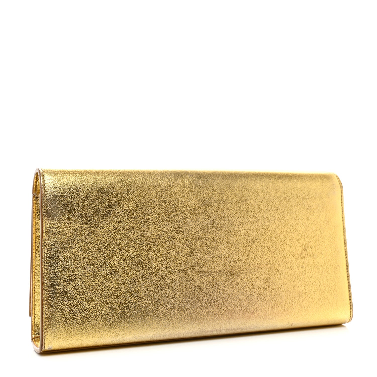 Saint Laurent Metallic Calfskin Classic Monogram Cassandre Clutch Gold 3 of 8