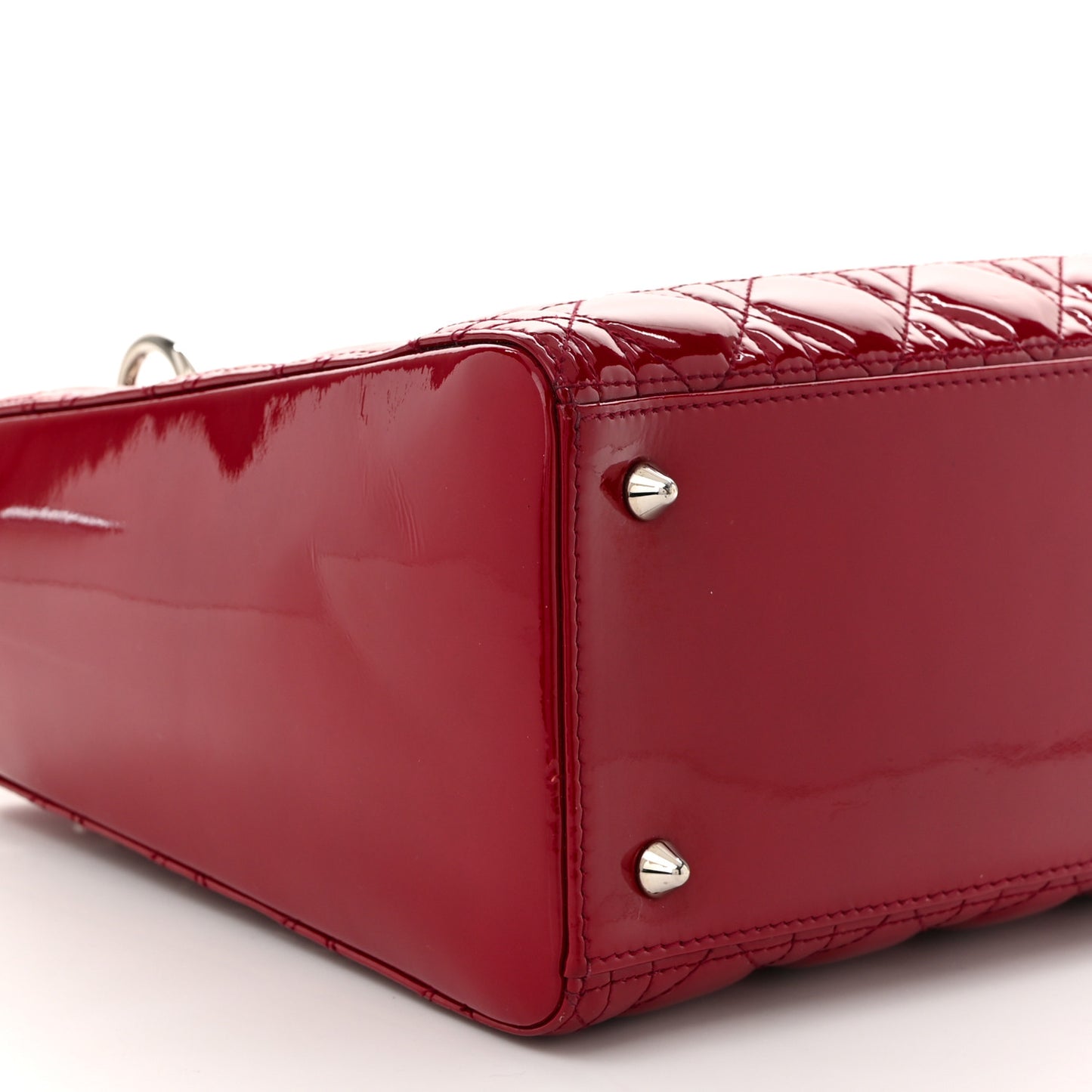 Patent Cannage Medium Lady Dior Red